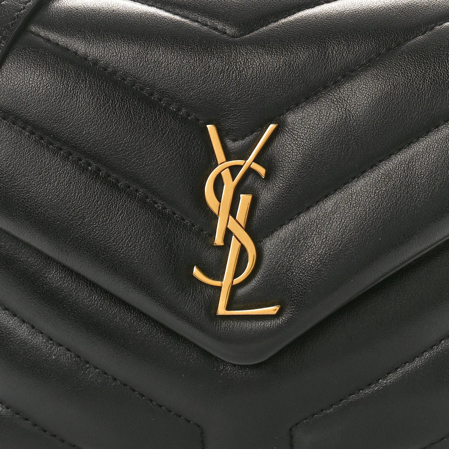 Calfskin Y Quilted Monogram Toy Loulou Crossbody Bag Black