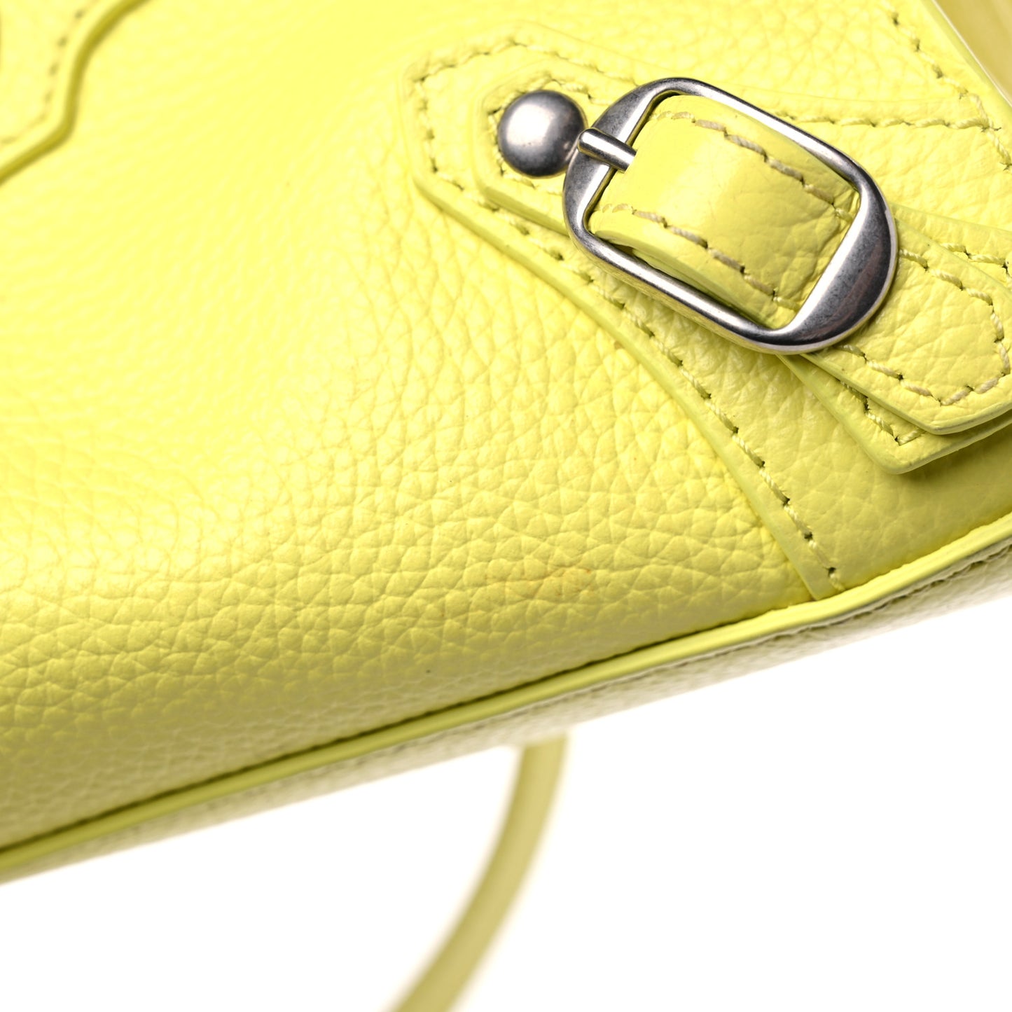 Grained Calfskin Neo Classic Silver Hardware Mini City Light Yellow