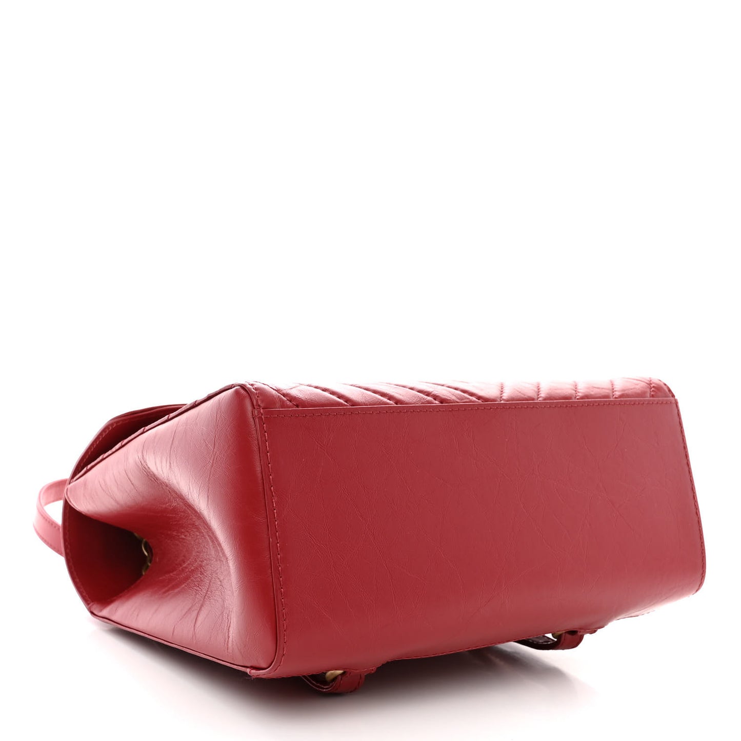 Aged Calfskin Chevron Quilted Backpack Red