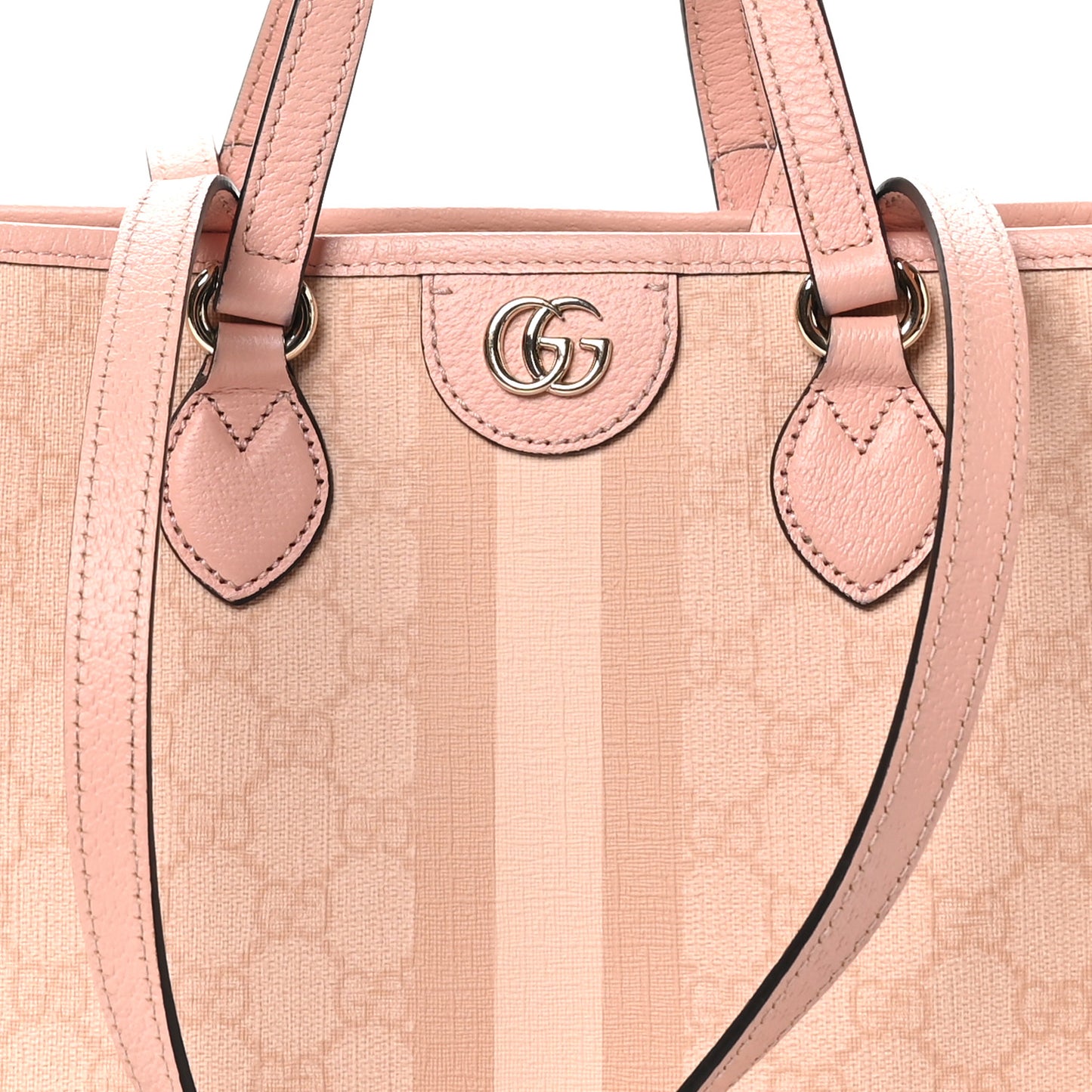 GG Supreme Monogram Textured Dollar Calfskin Medium Ophidia Shoulder Tote Bag Rose Pink