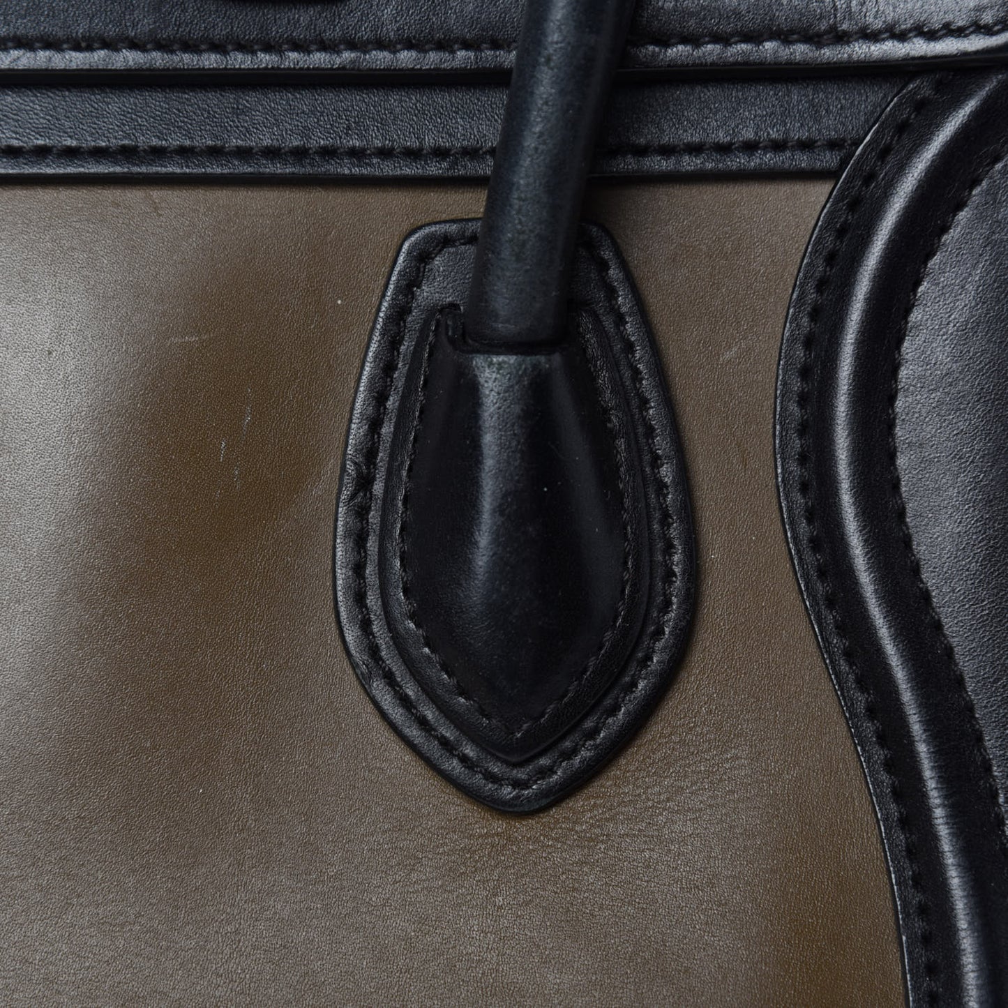 Satin Calfskin Nano Tri-Color Luggage Dark Grey