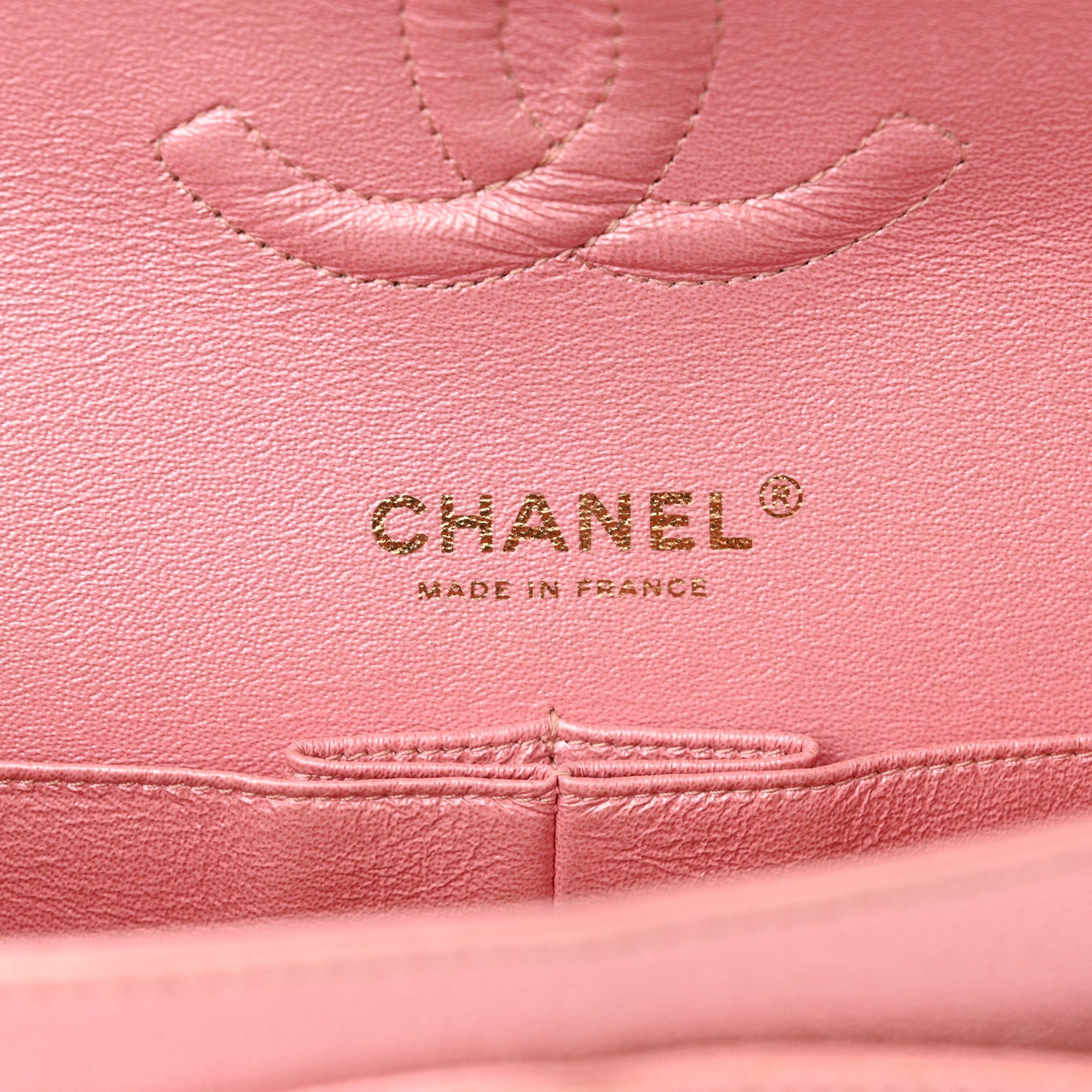 Iridescent Caviar Quilted Medium Double Flap Rose Pink