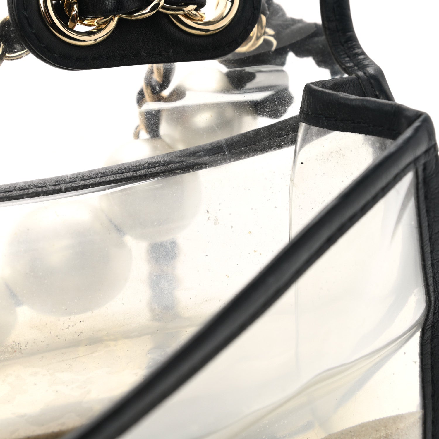 Chanel Lambskin PVC Sand By The Sea Flap With Pearl Strap Black 11 of 12