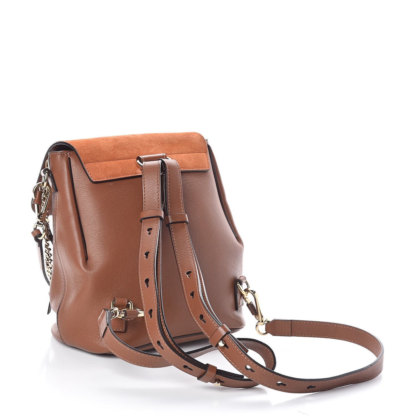 Suede Calfskin Small Faye Backpack Tan