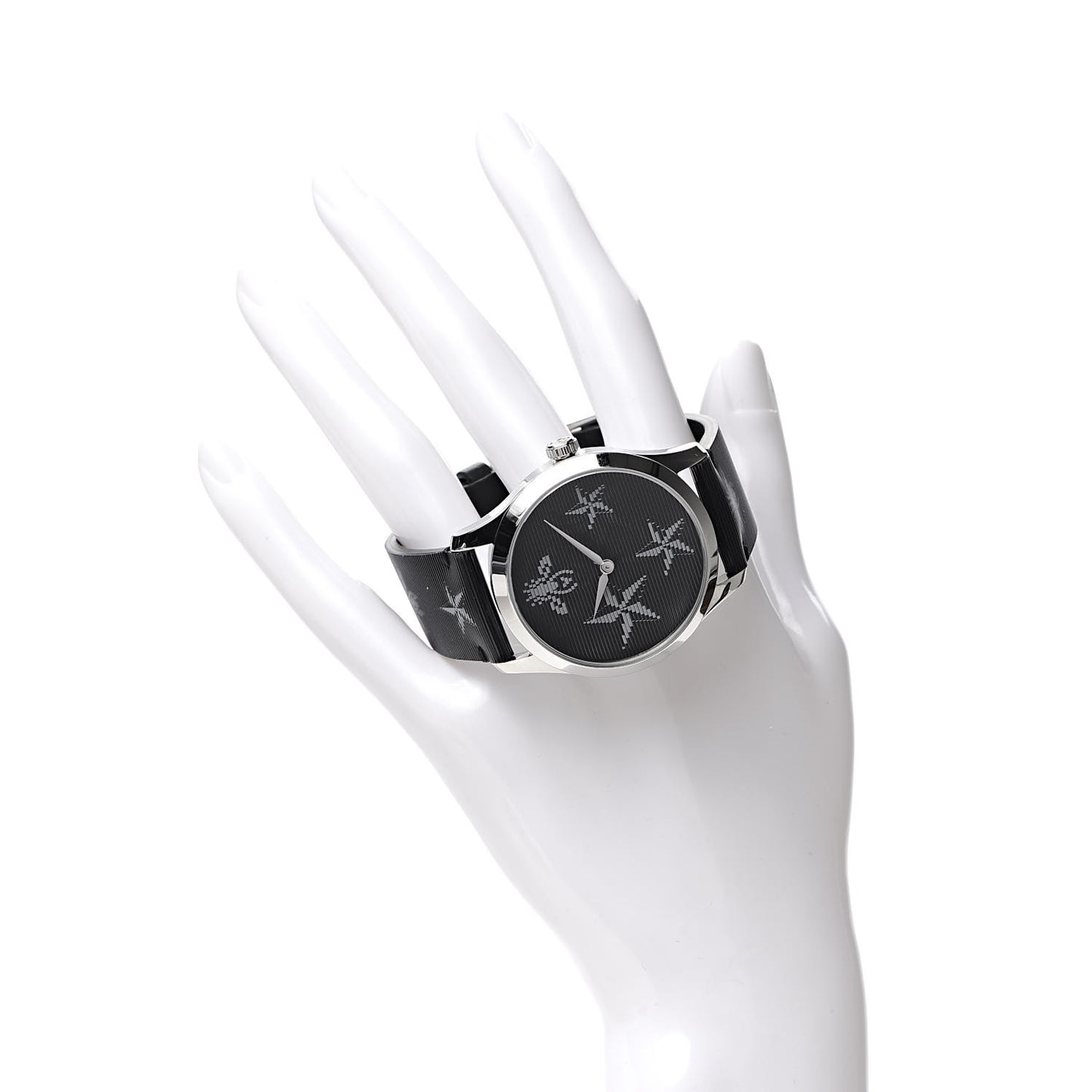 Stainless Steel Calfskin 38mm G-Timeless Bee Star Hologram Quartz Watch Black
