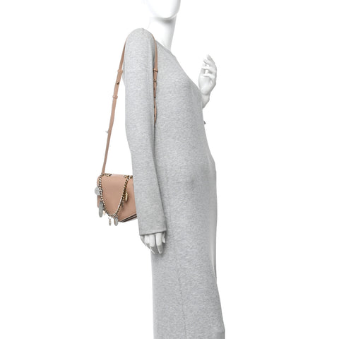 Soft Grained Goatskin Arrow Crossbody Bag With Chain Ballet Pink