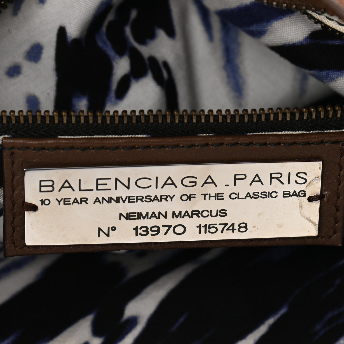 Metallic Craquele Calfskin Classic Hardware City Bronze