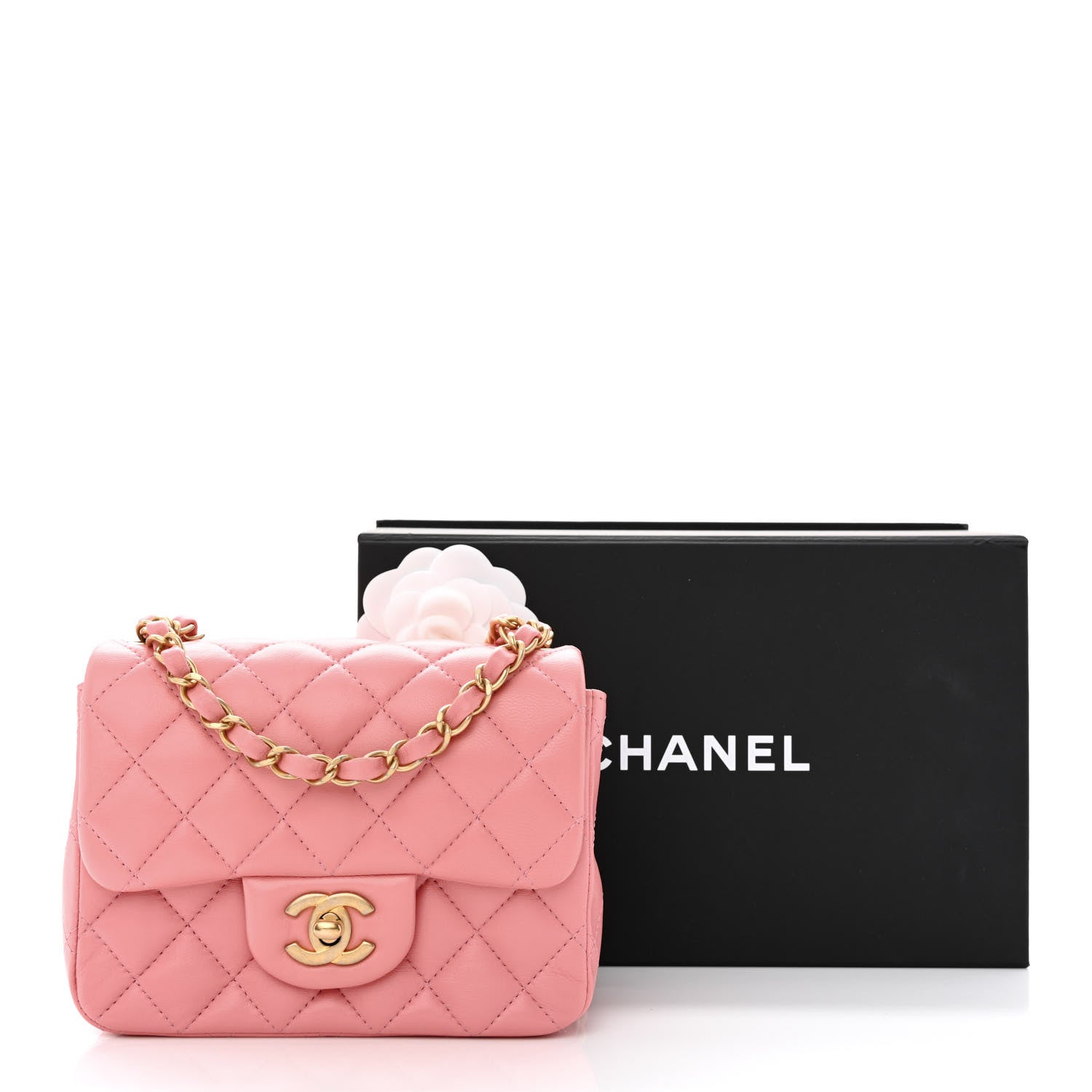 Chanel Lambskin Quilted Mini Square Flap Pink 11 of 11
