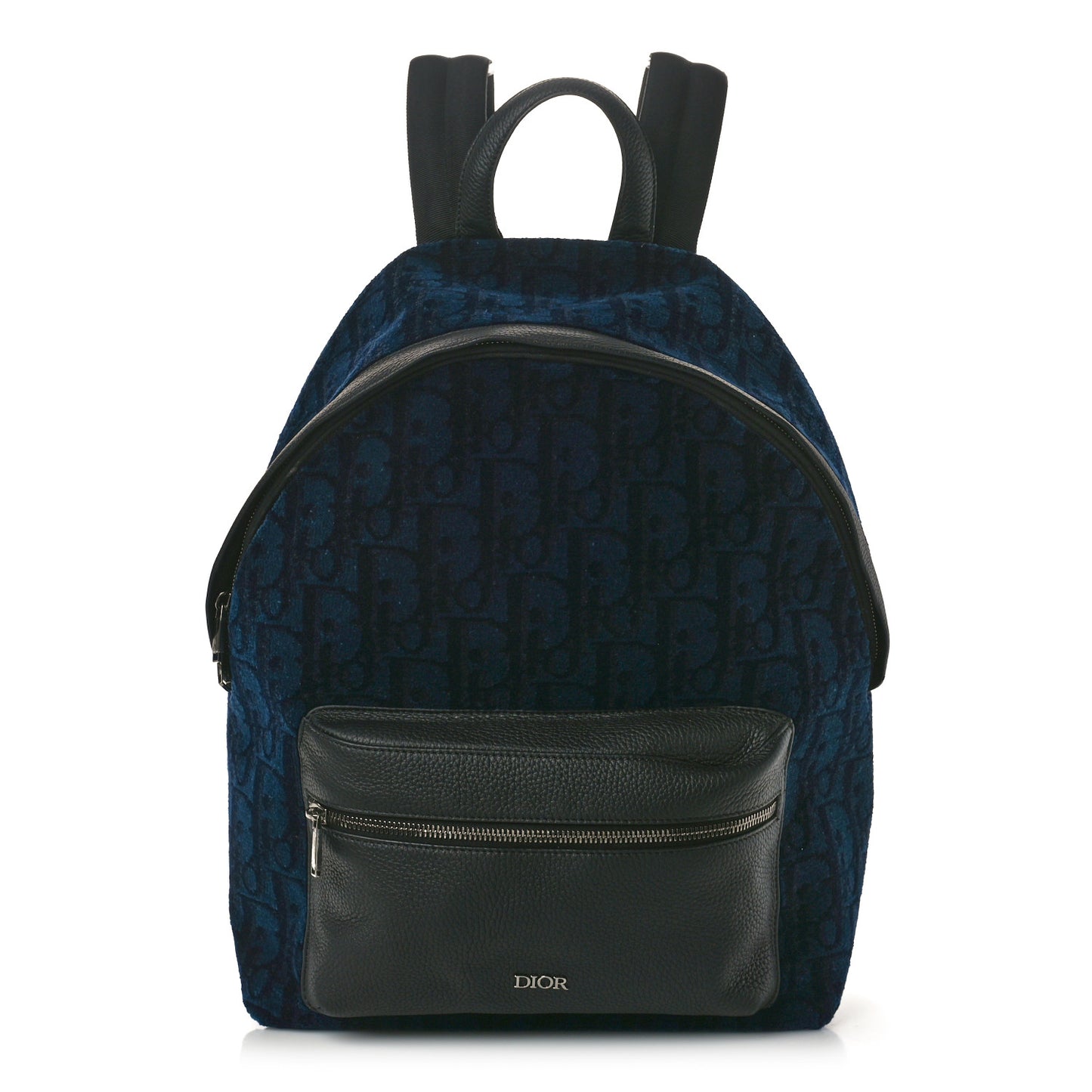 Oblique Velvet Calfskin Backpack Navy