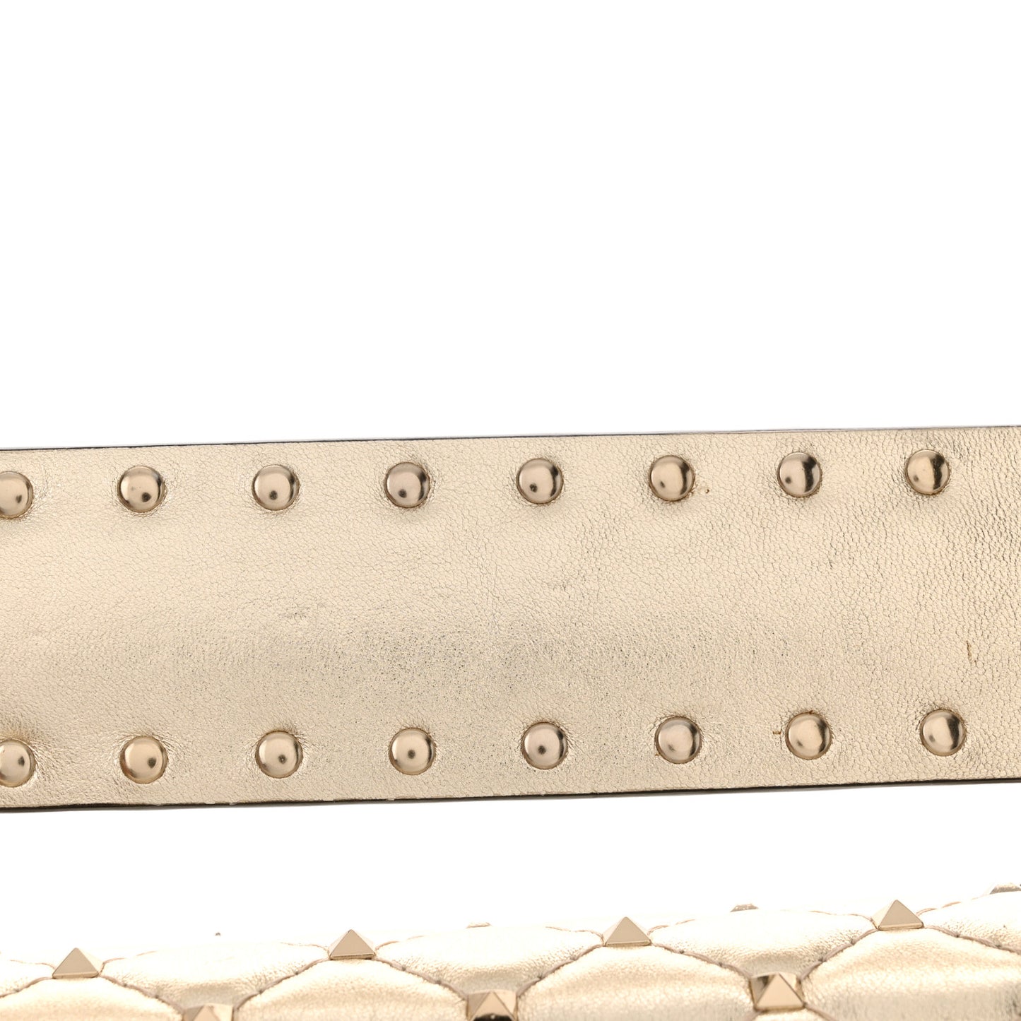 Metallic Wrinkled Lambskin Medium Rockstud Spike Shoulder Bag Mekong