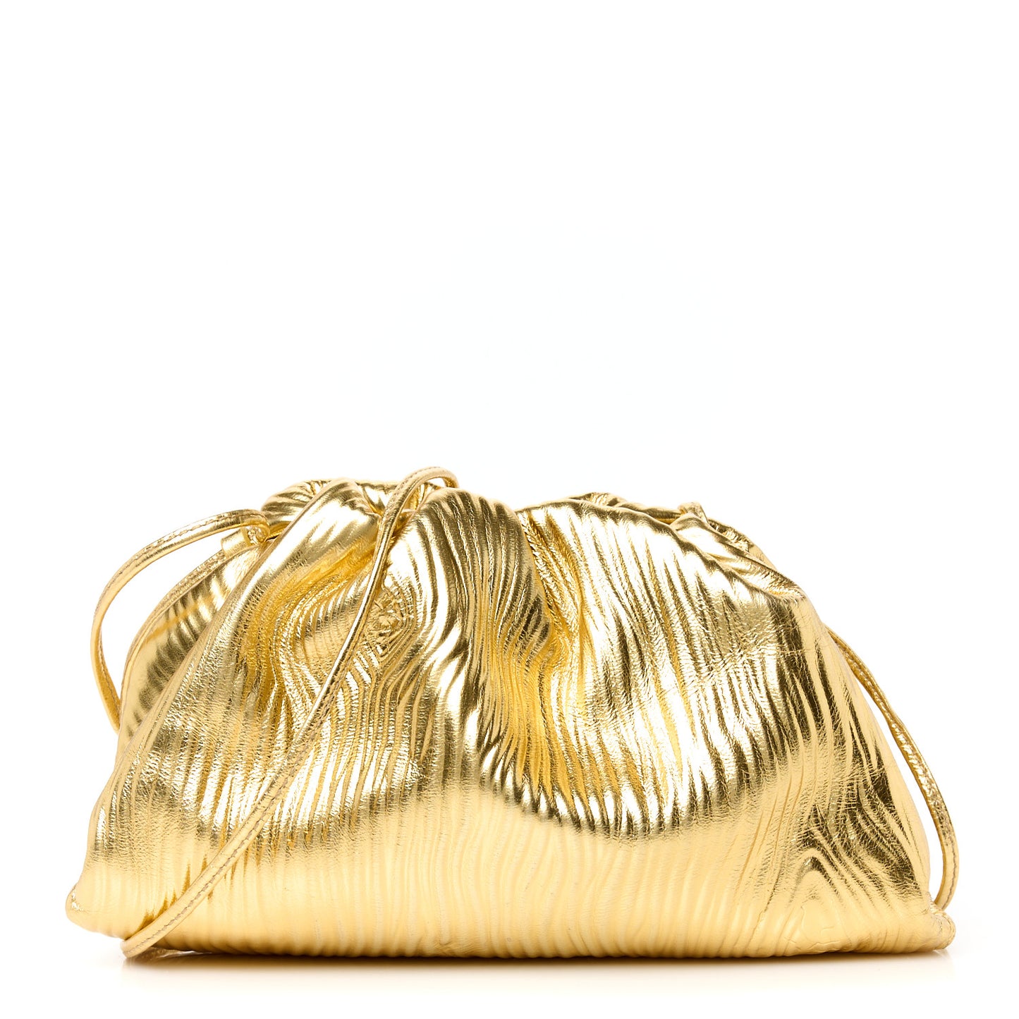 Metallic Bark Calfskin The Mini Pouch Gold