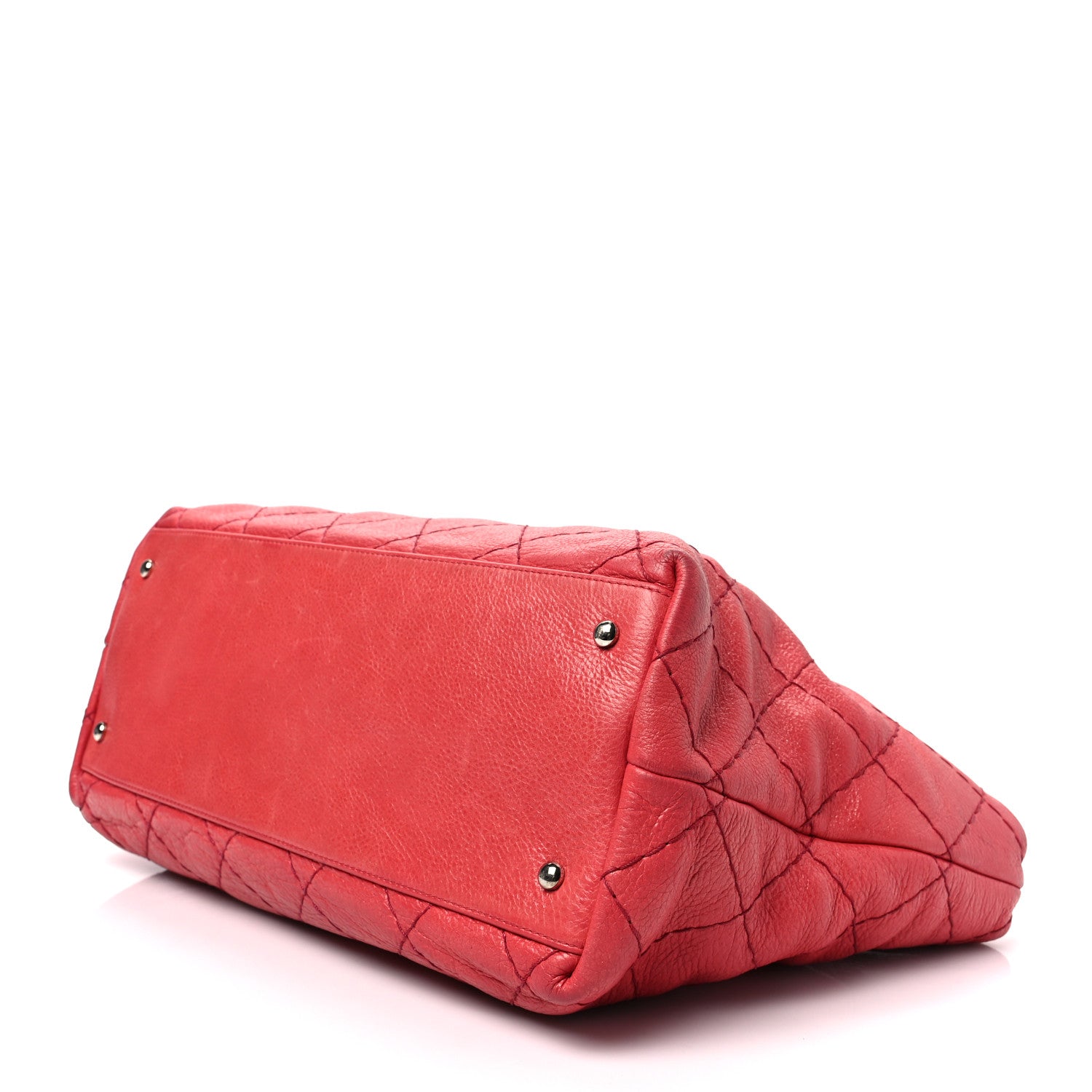 Chanel Glazed Calfskin Large On The Road Tote Red 7 of 8