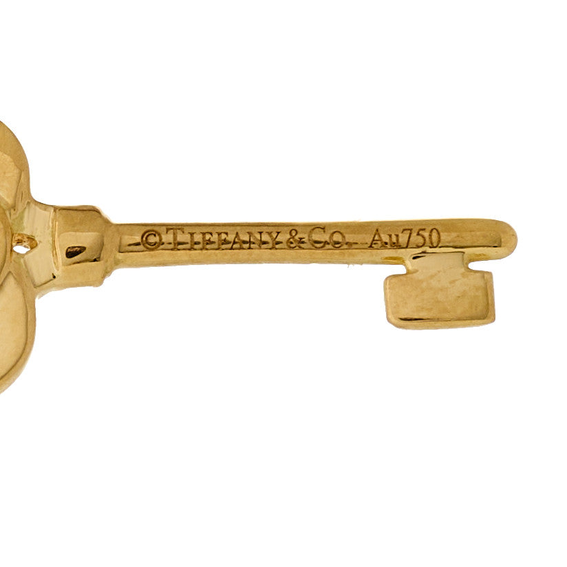18K Yellow Gold Diamond Mini Crown Key Pendant