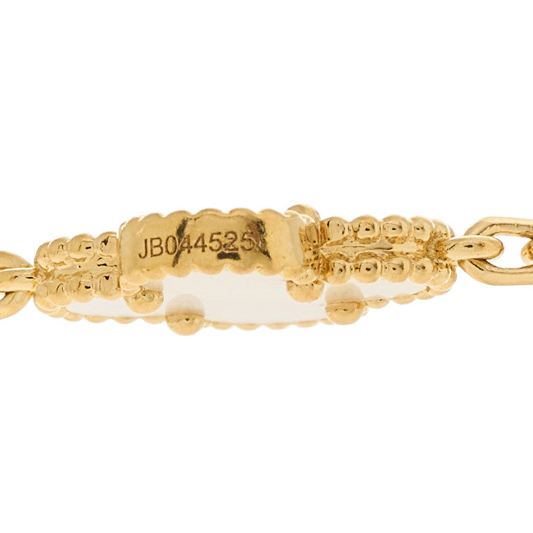 18K Yellow Gold Mother of Pearl 20 Motifs Vintage Alhambra Necklace