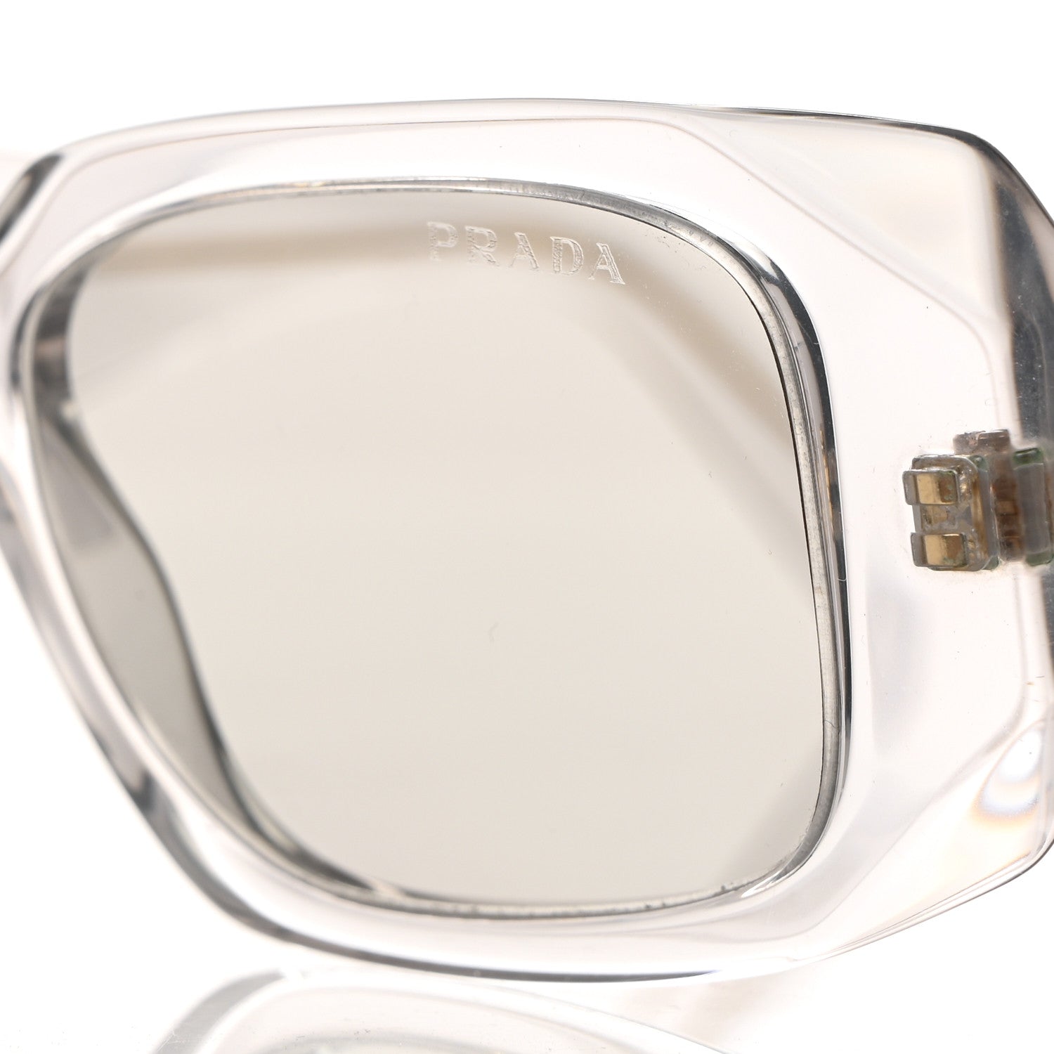 Prada Acetate Symbole Sunglasses SPR 17W Transparent Gold 8 of 8