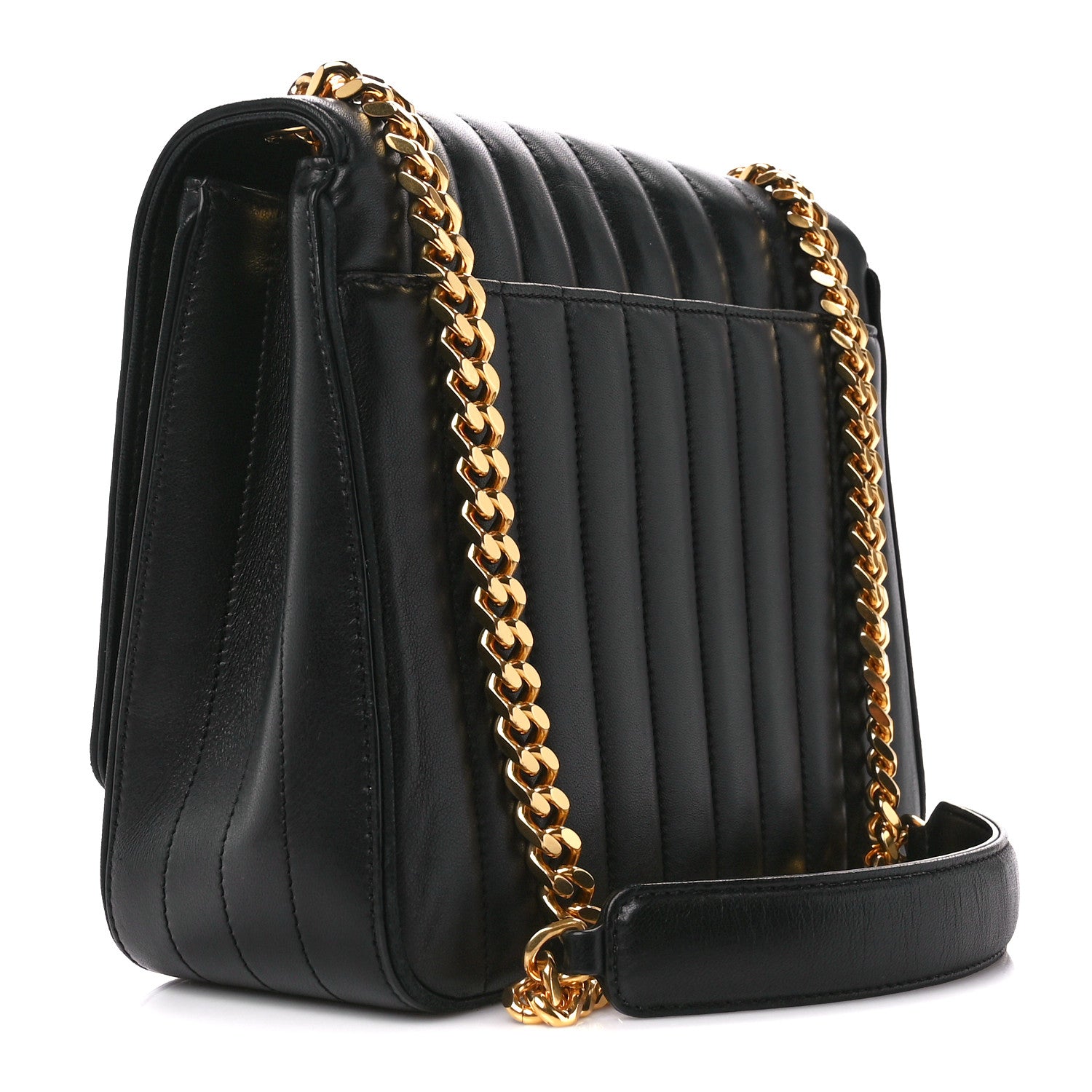 Saint Laurent Lambskin Matelasse Monogram Large Vicky Chain Bag Black 3 of 11
