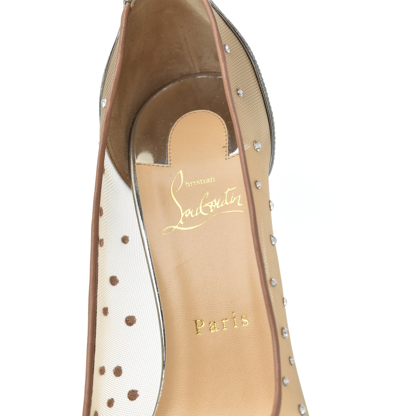 Rete Glitter Mini Specchio Strass Follies 85 Pumps 39.5 Version Silver