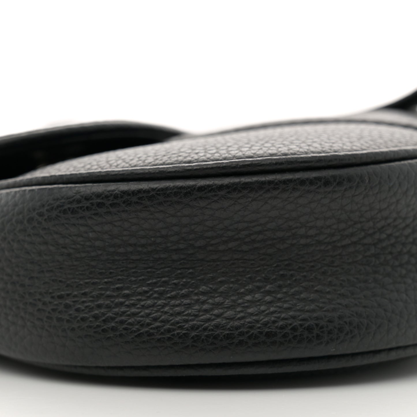 Grained Calfskin Mens Saddle Bag Black