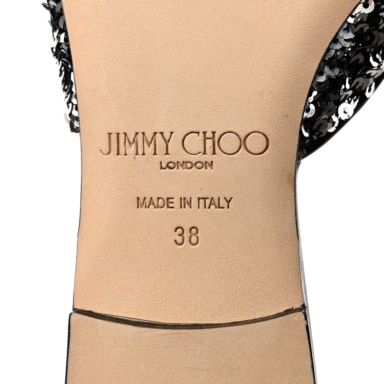 Jimmy Choo Sequin Georgia Mules 38 Black 7 of 7