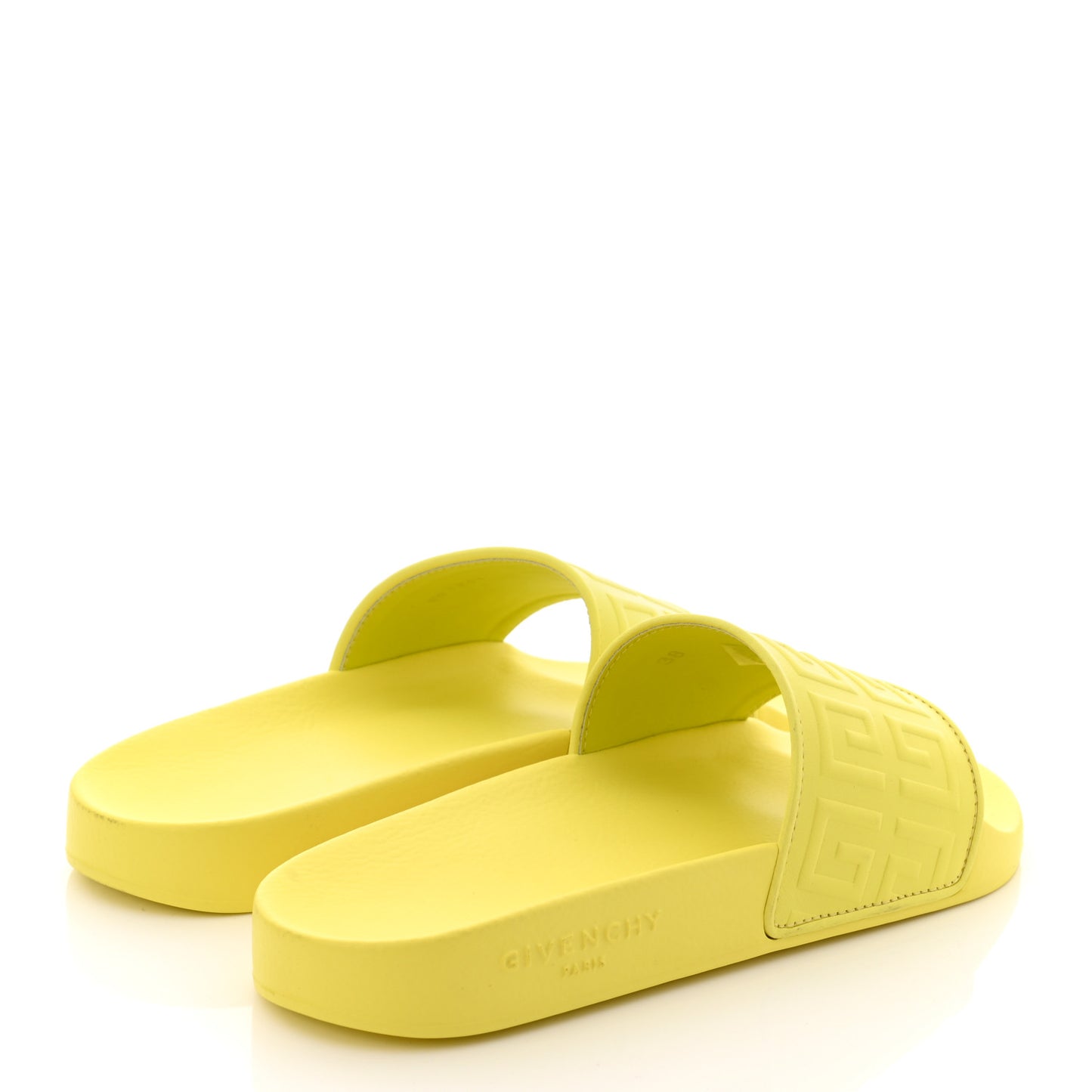 Rubber Logo 4G Pool Slide Sandals 38 Fluo Yellow