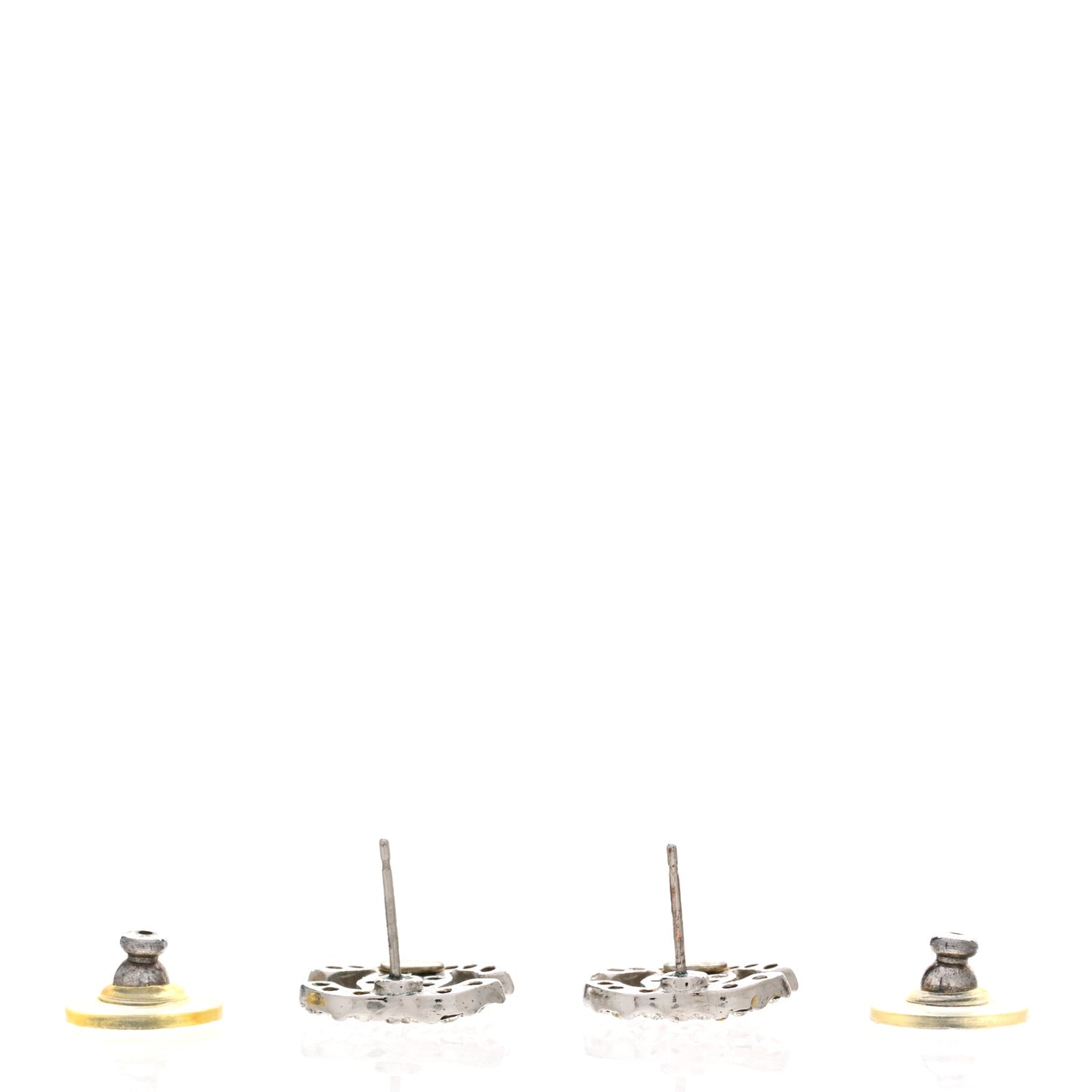 Crystal Mini CC Earrings Silver
