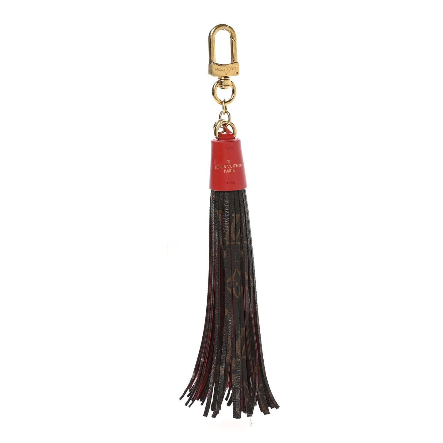 Monogram Tassel Bag Charm Red