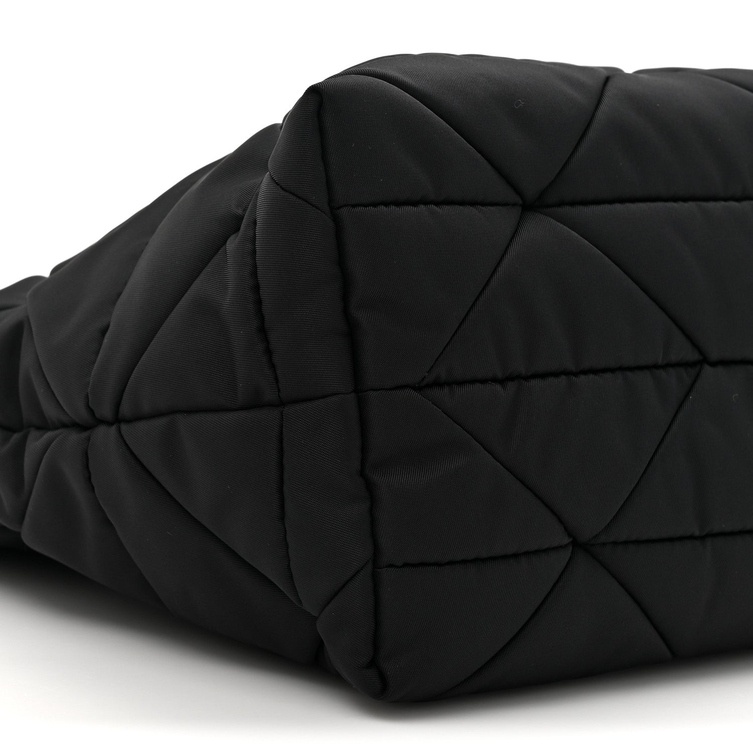Prada Re-Nylon Nappa Triangle Quilted Padded Double Handled Zip Pocket Tote Black 9 of 9