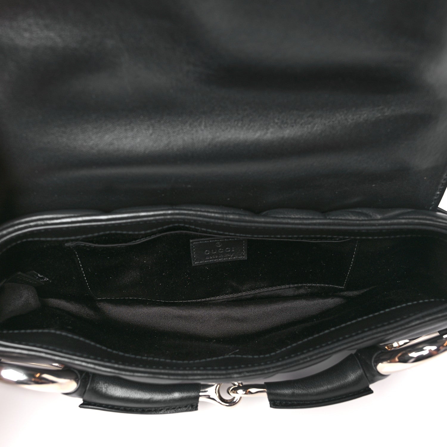 Gucci Nappa Vertical Matelasse Medium Maxi Horsebit Chain Shoulder Bag Black 5 of 8