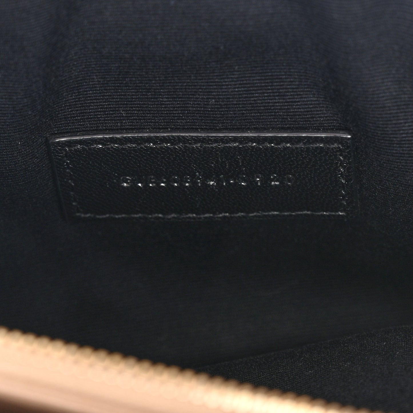 SAINT LAURENT Grained Lambskin Quilted Mini Becky Double Zip Bag Natural Tan