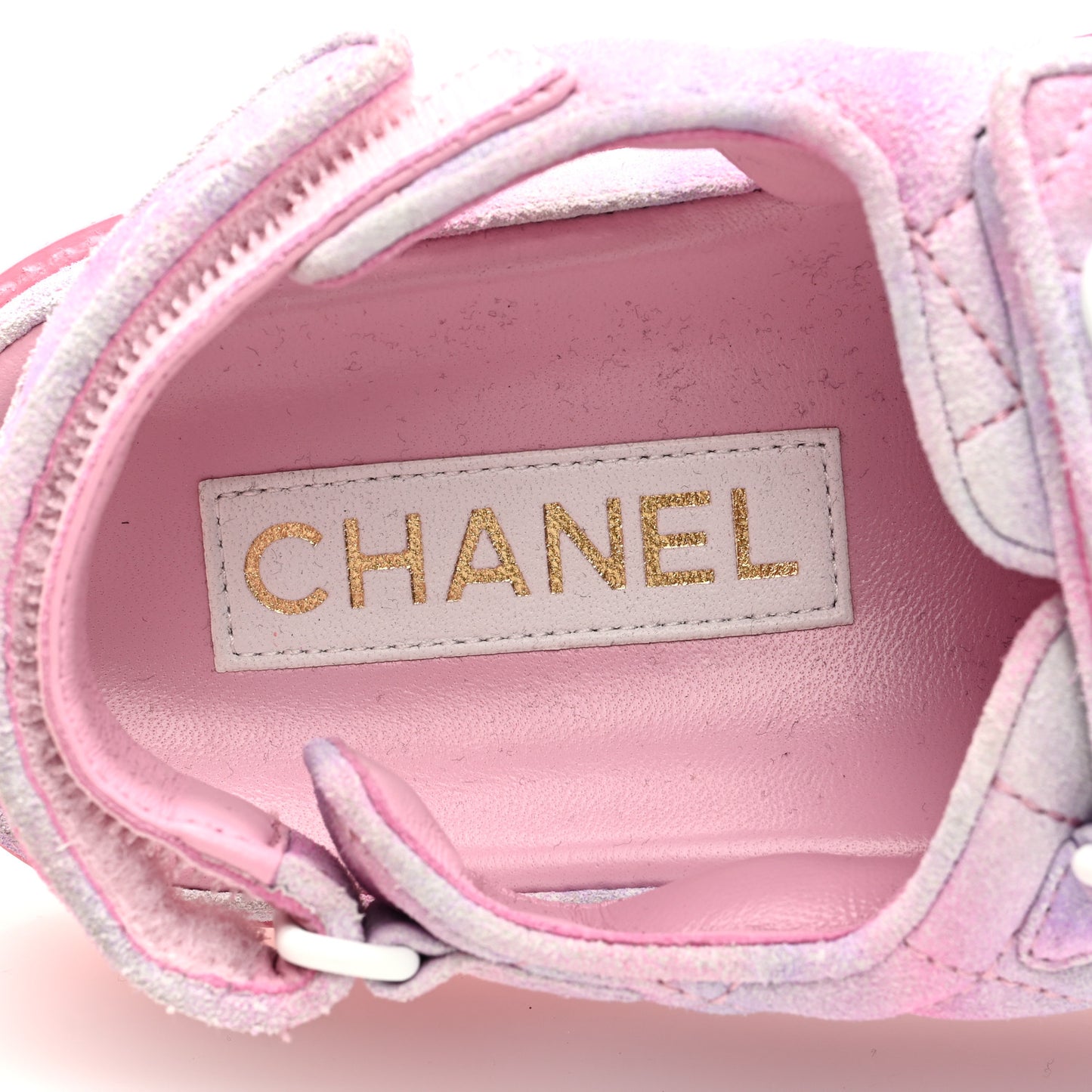 Suede Quilted Dad Sandals 38 Pink Purple