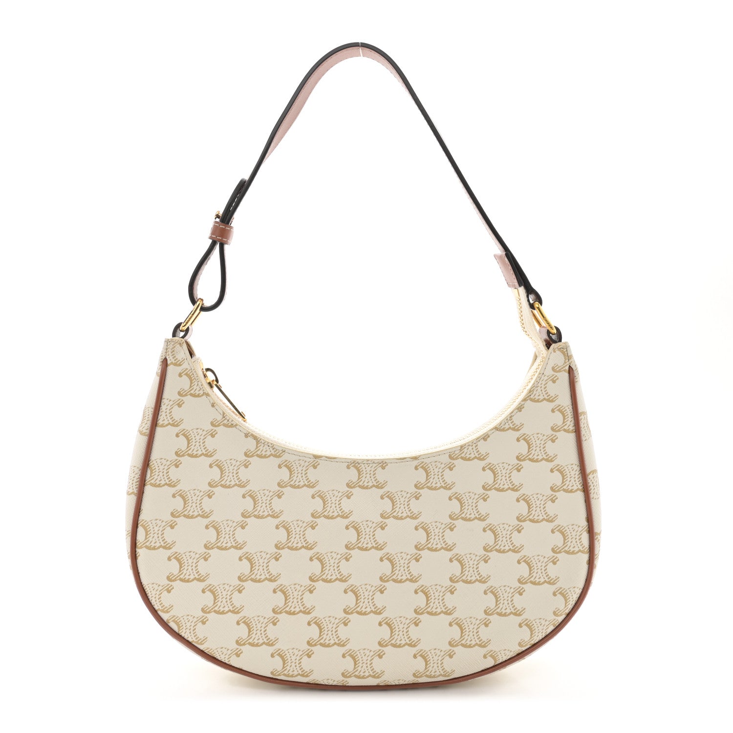 Celine Canvas Calfskin Ava Triomphe Shoulder Bag White 1 of 11