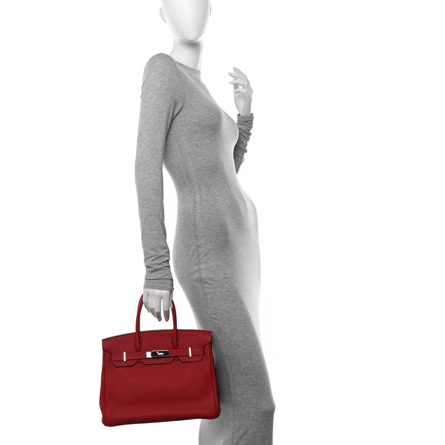Taurillon Clemence Birkin 30 Rouge Piment