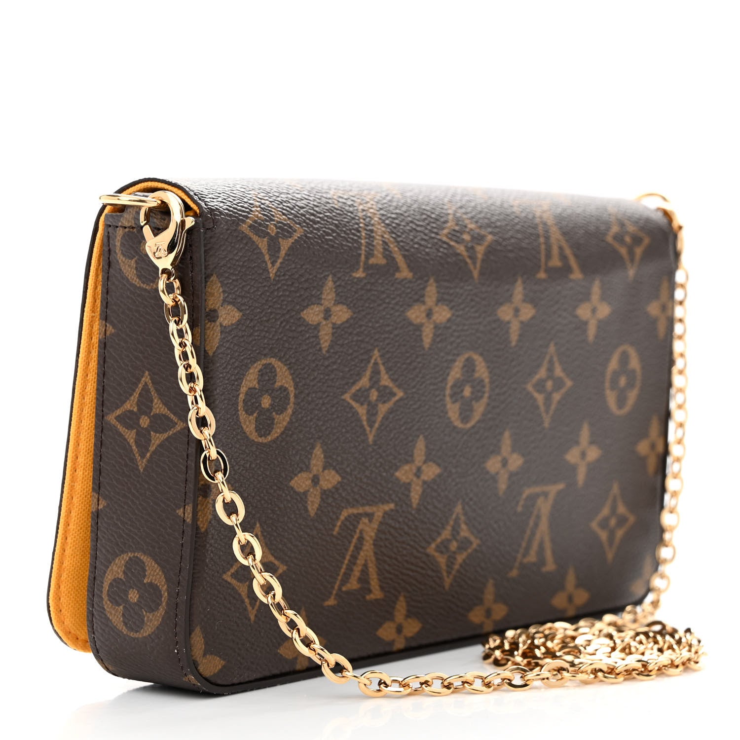 Louis Vuitton Monogram 2022 Christmas Animation New York Soho Pochette Felicie Chain Wallet Yellow 4 of 10