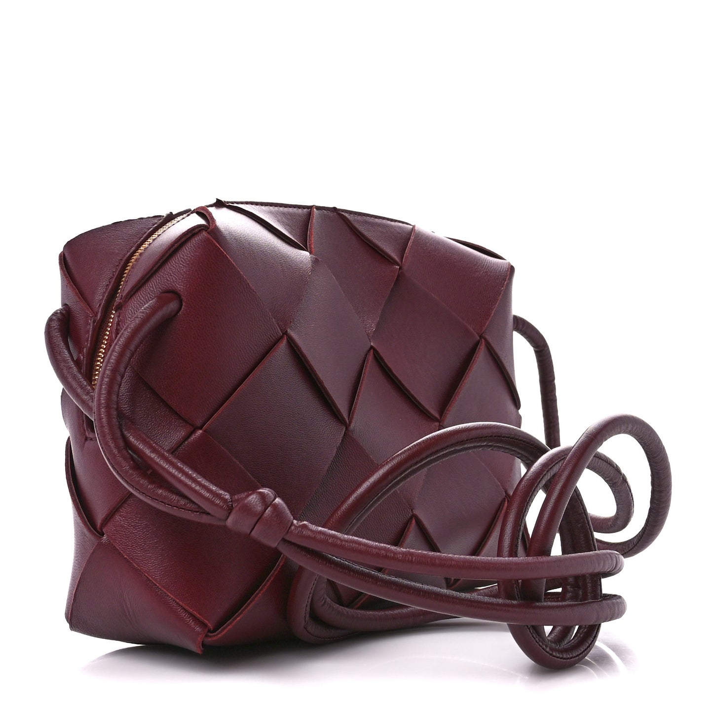 Lambskin Maxi Intrecciato Small Cassette Camera Bag Barolo