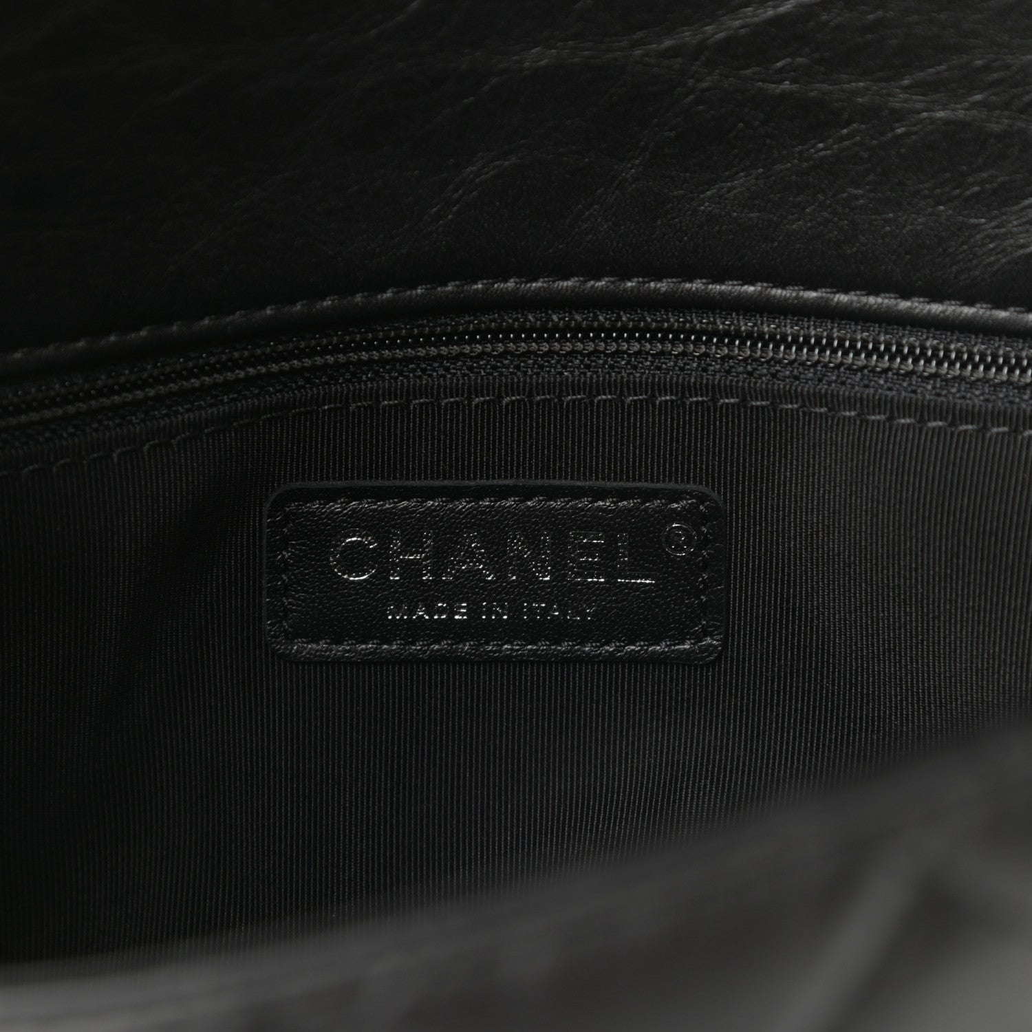 Chanel Crumpled Calfskin Medium Chain All Over Flap Black 6 of 12