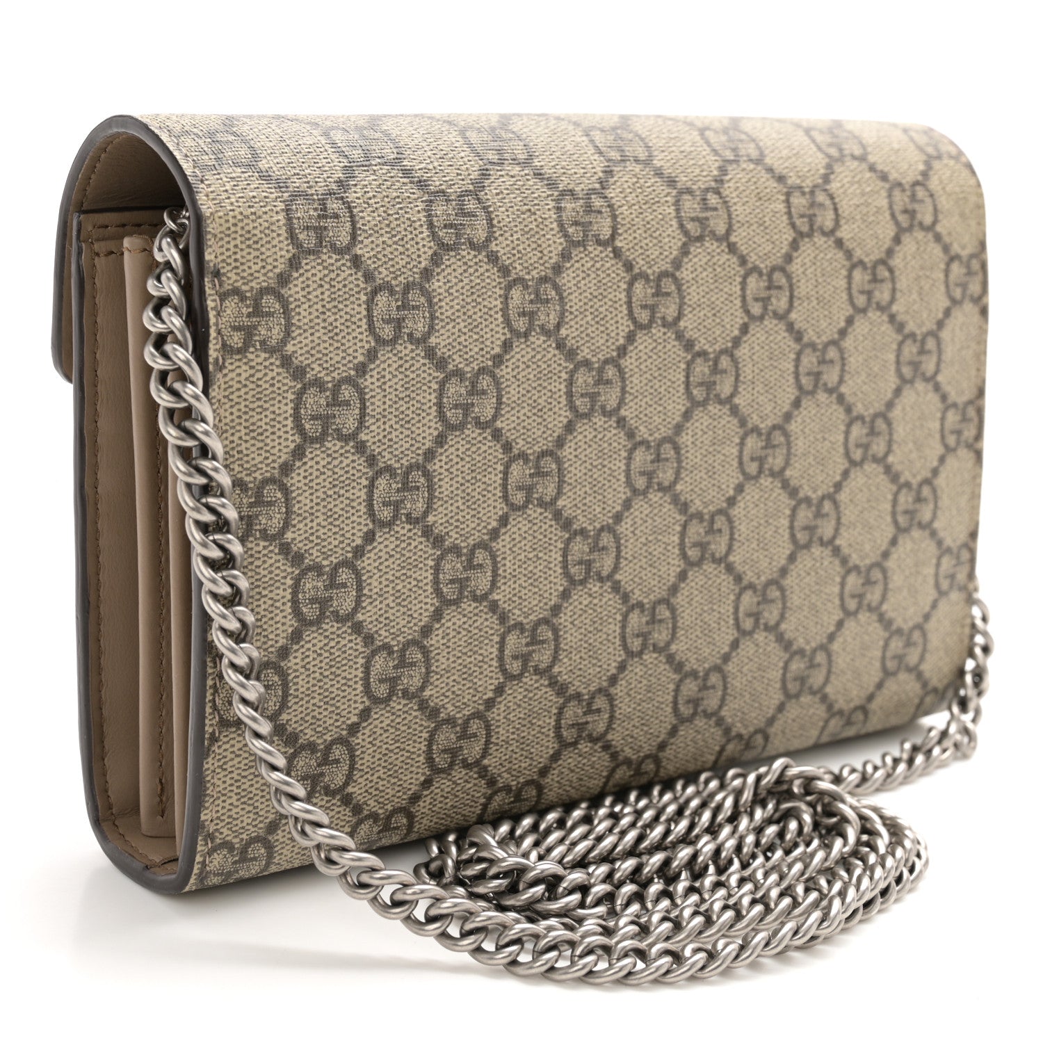 Gucci GG Supreme Monogram Mini Dionysus Chain Wallet Beige Taupe 3 of 11