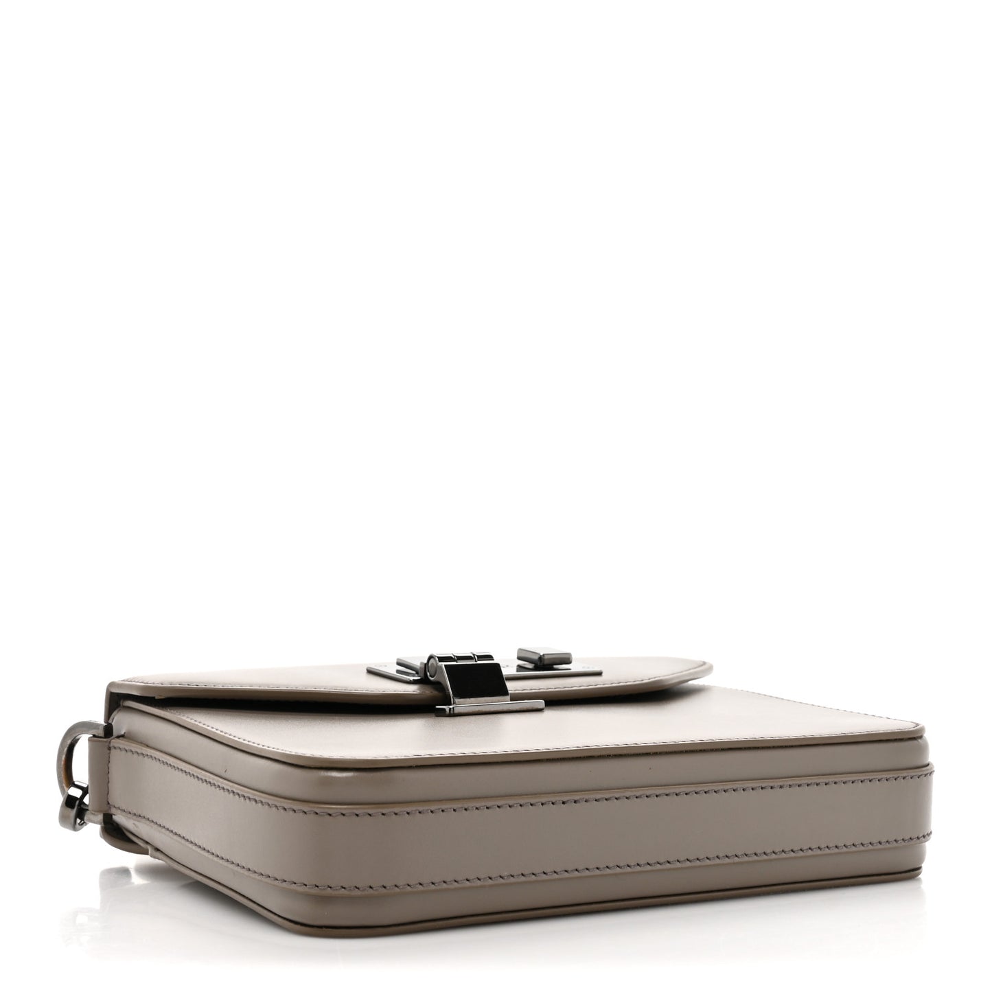 Smooth Calfskin Lock Messenger Bag Beige