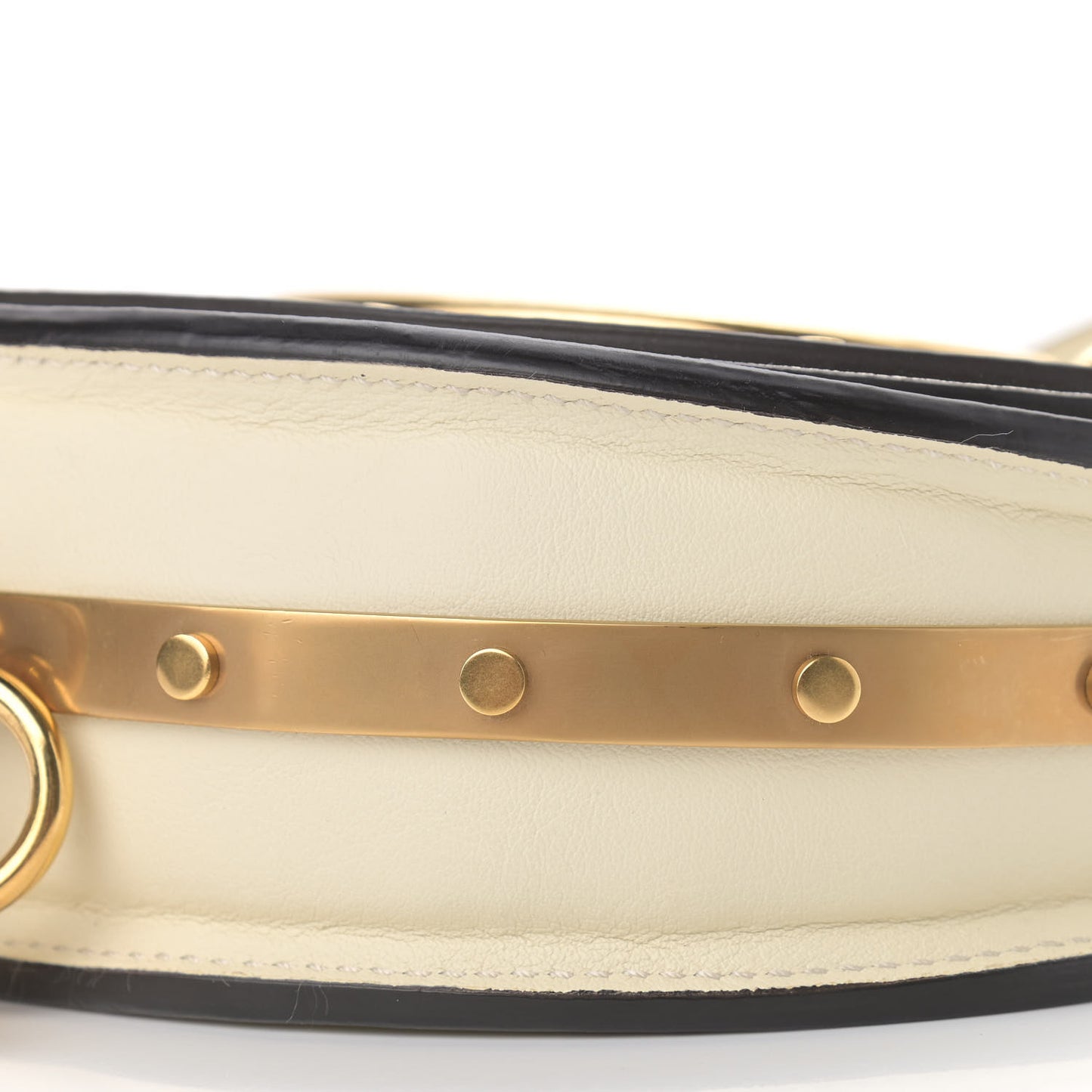 Calfskin Small Nile Bracelet Minaudiere Bag Off White