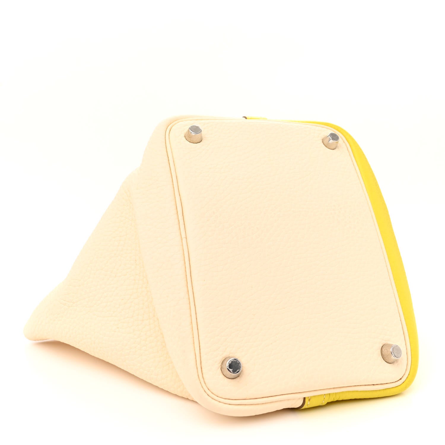 Hermes Taurillon Clemence Casaque Picotin Lock 18 PM Lime Nata 4 of 13