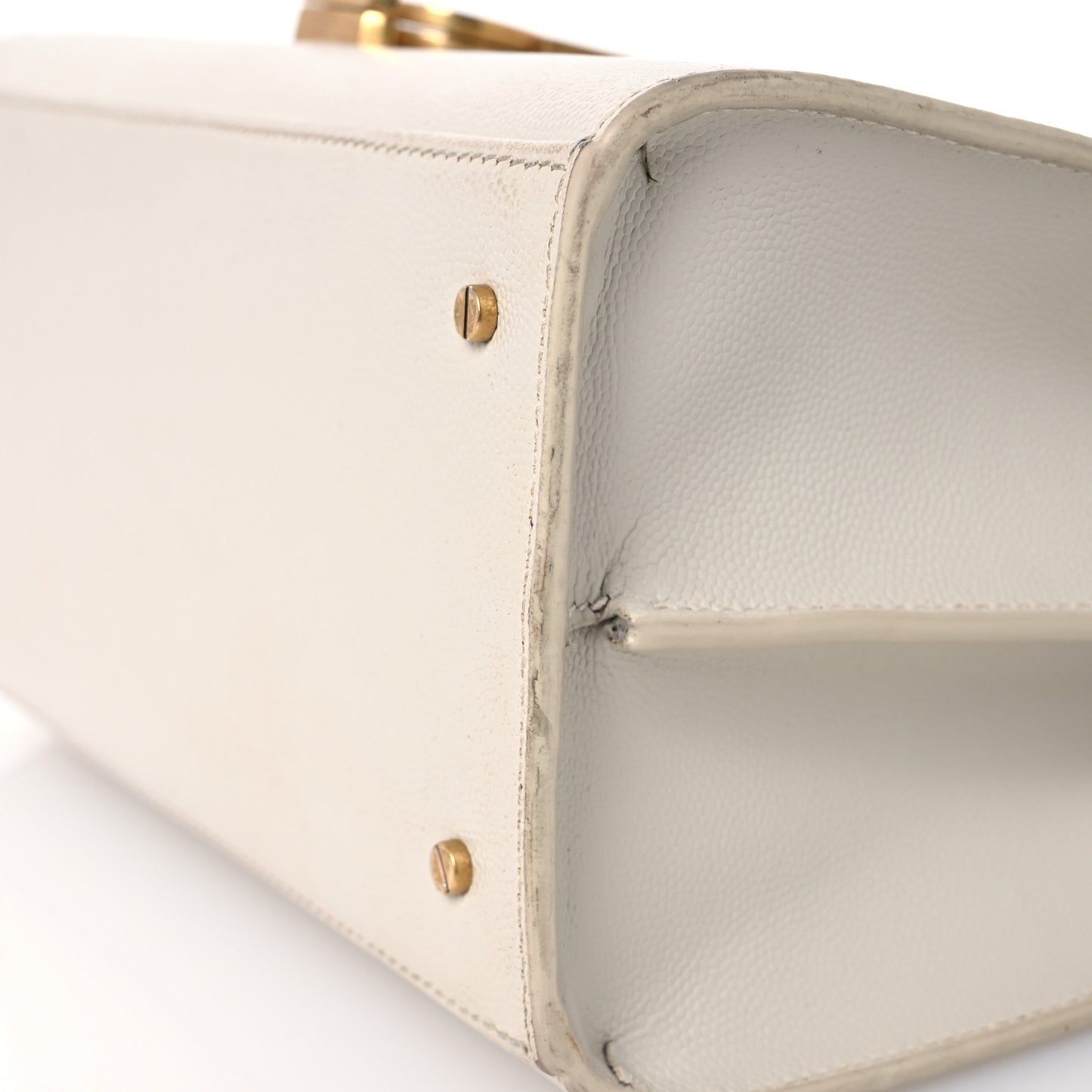 Grain de Poudre Medium Classic Monogram Cassandra Top Handle Crema Soft Rouge Legion