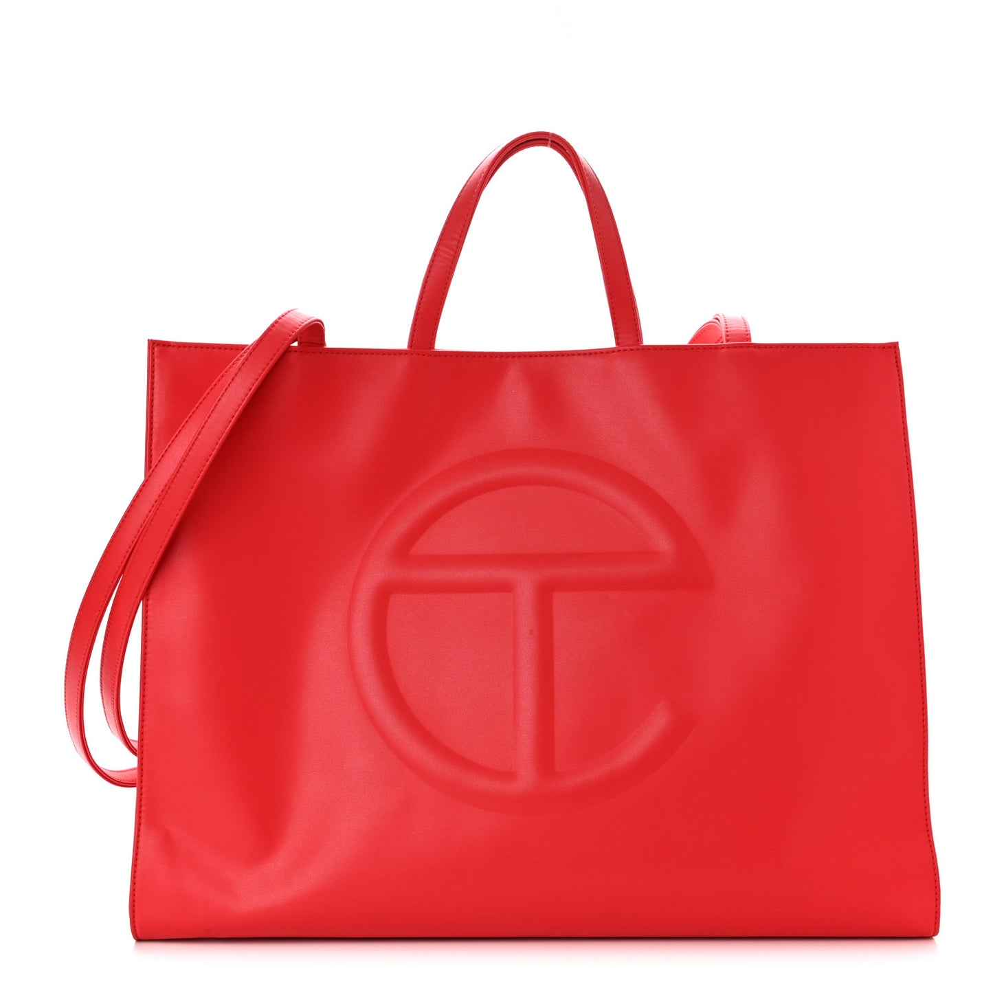 Vegan Leather Large Shopping Bag Red