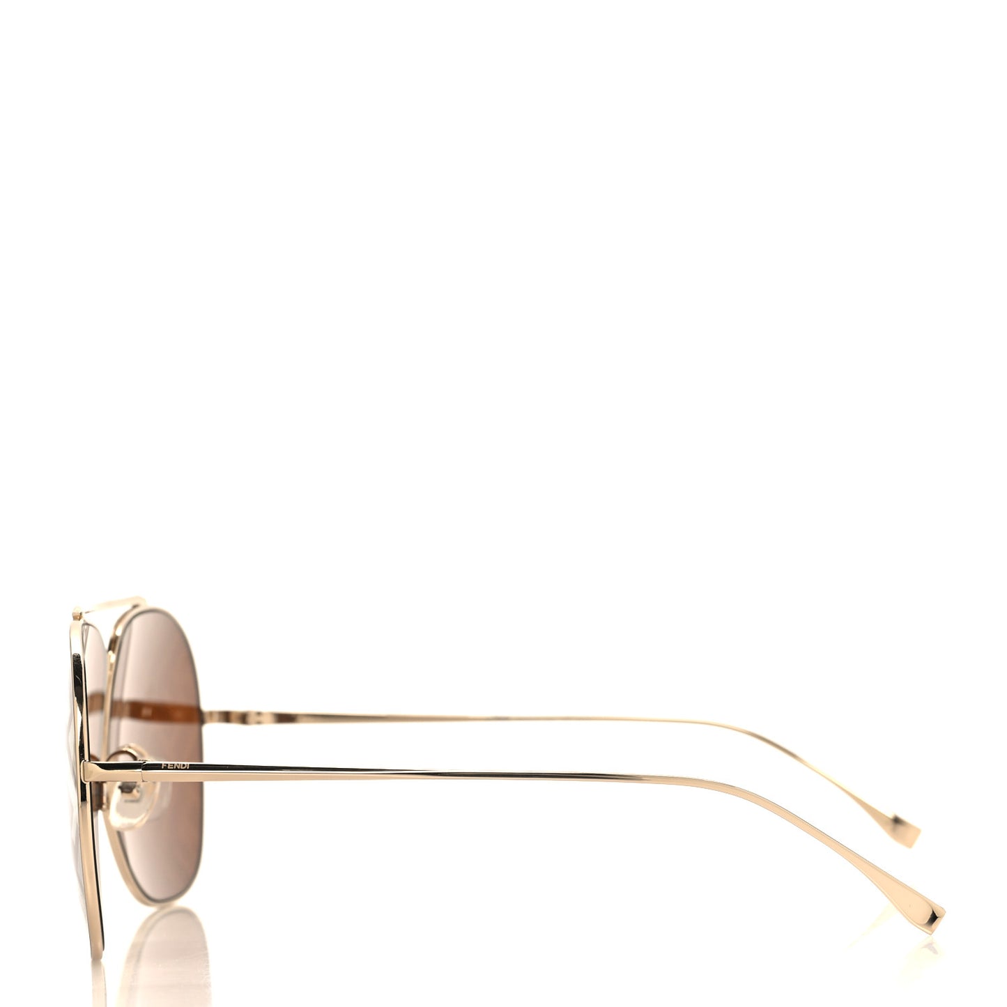 Metal Fendi Forever Aviator Sunglasses FF0407/G/S Gold