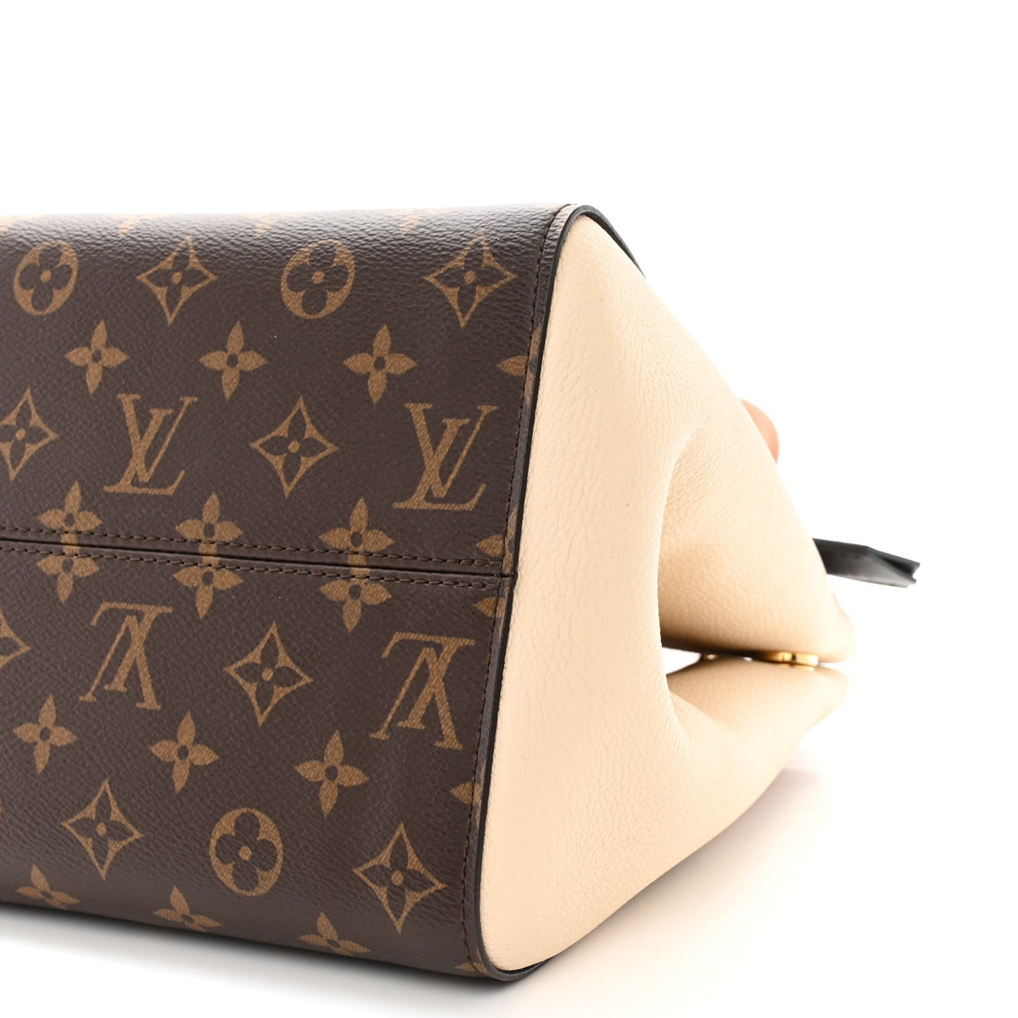 Calfskin Monogram Fold Tote PM Cerise Cream Black