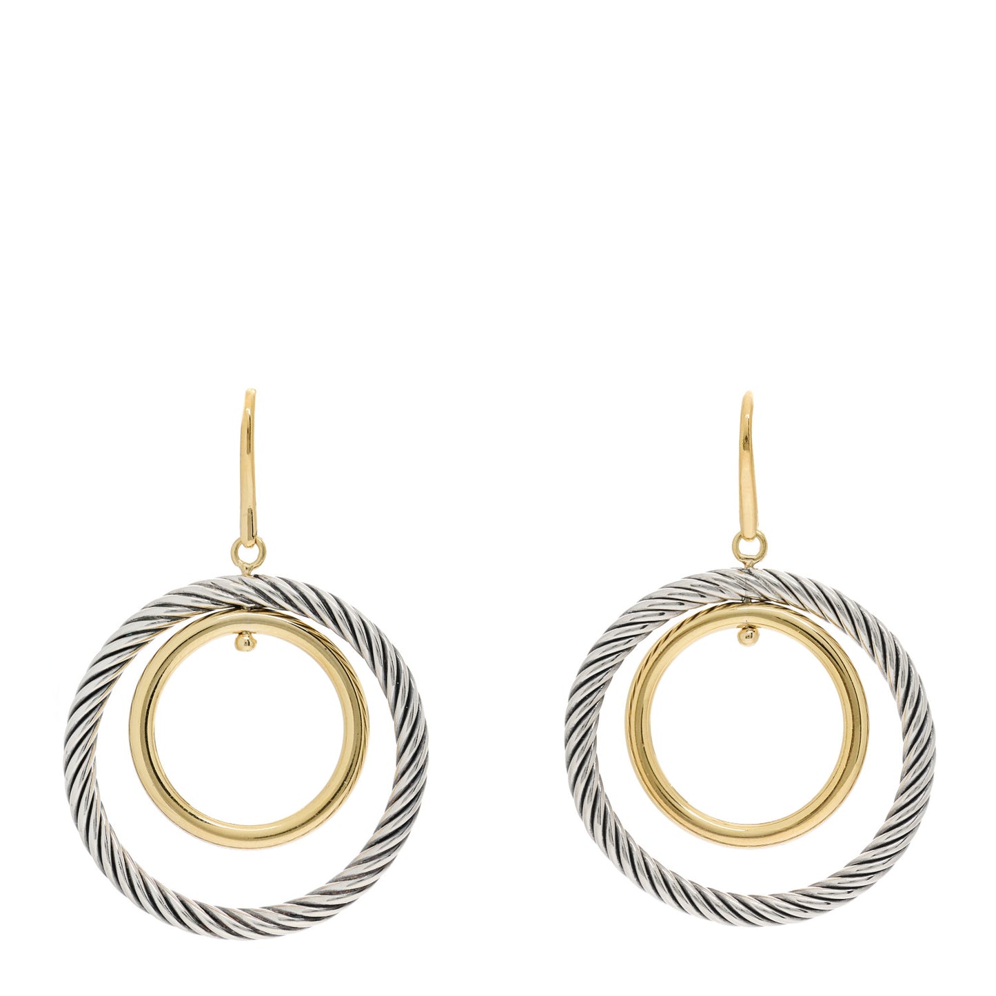 18K Yellow Gold Sterling Silver Mobile Earrings