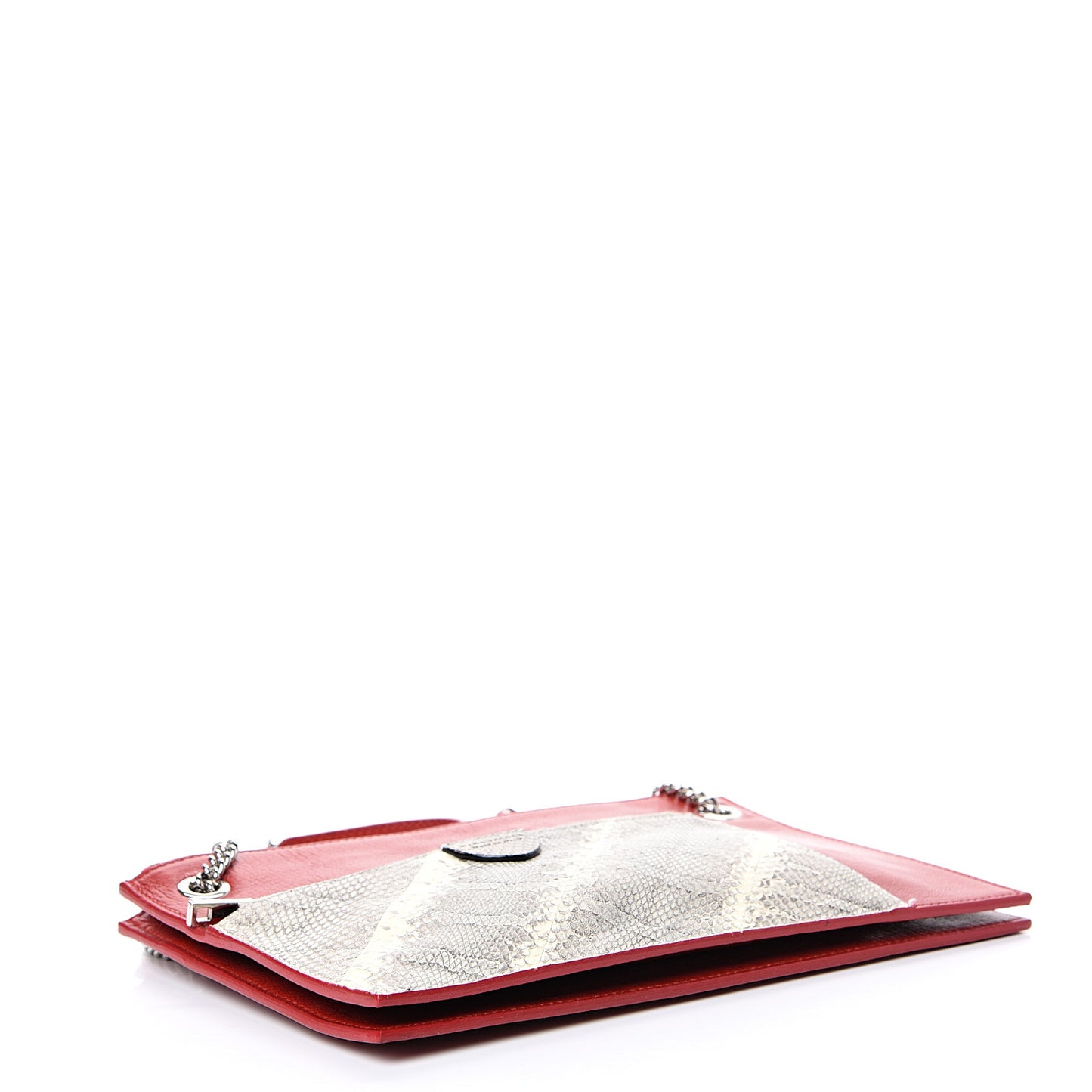 Calfskin Snakeskin The Doll Shoulder Bag Red