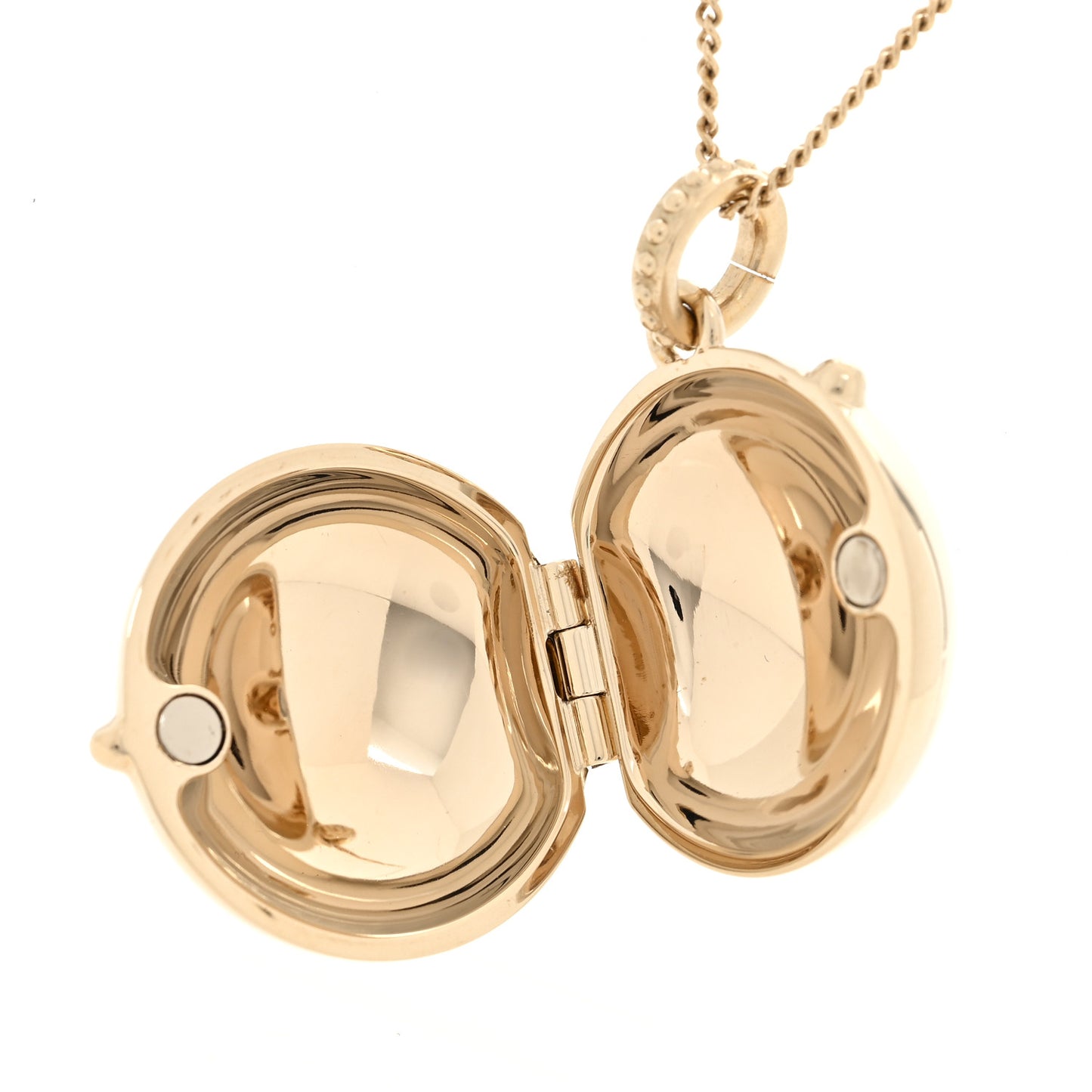 Metal CC Locket Necklace Gold