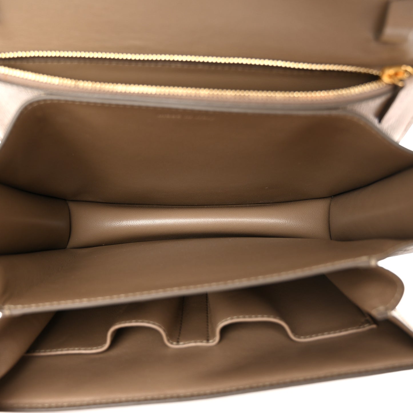 Liege Calfskin Medium Classic Box Flap Bag Taupe