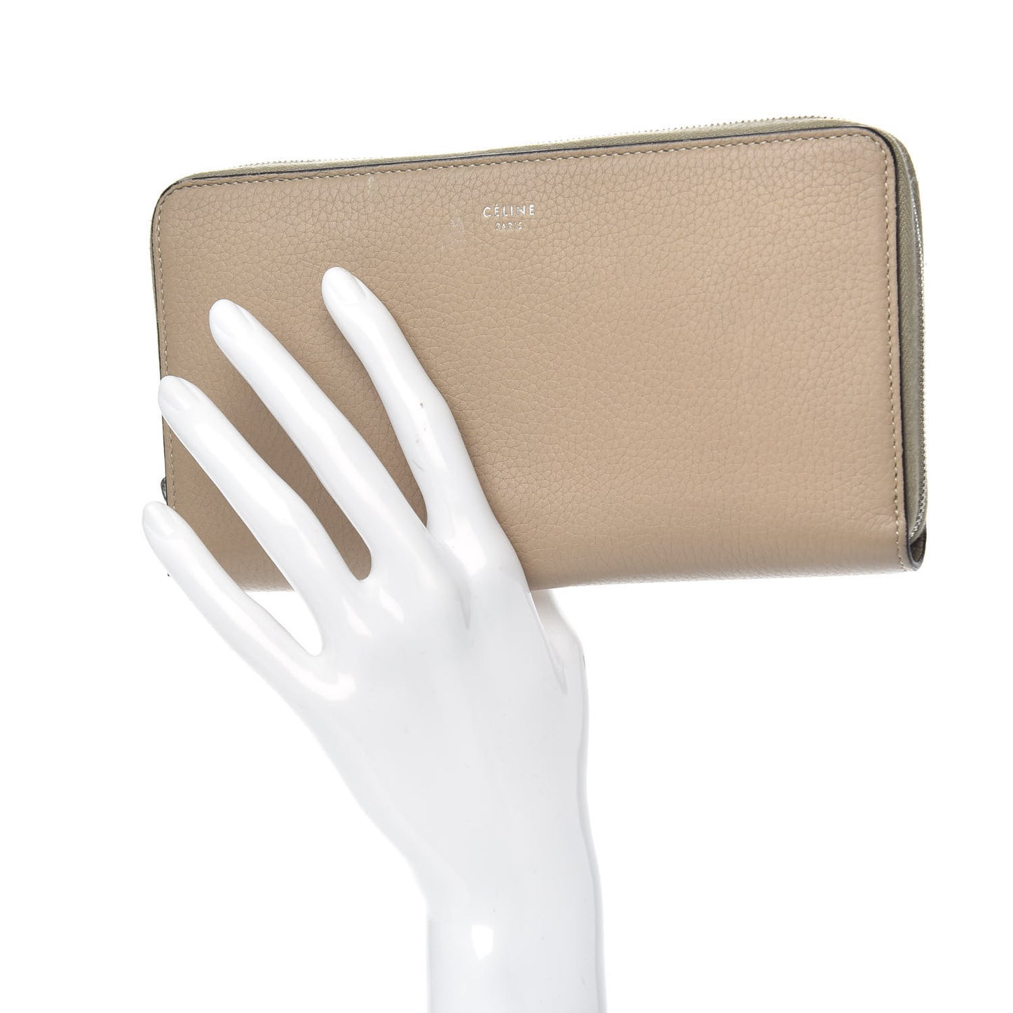Grained Calfskin Large Zip Around Multifunction Wallet Dune