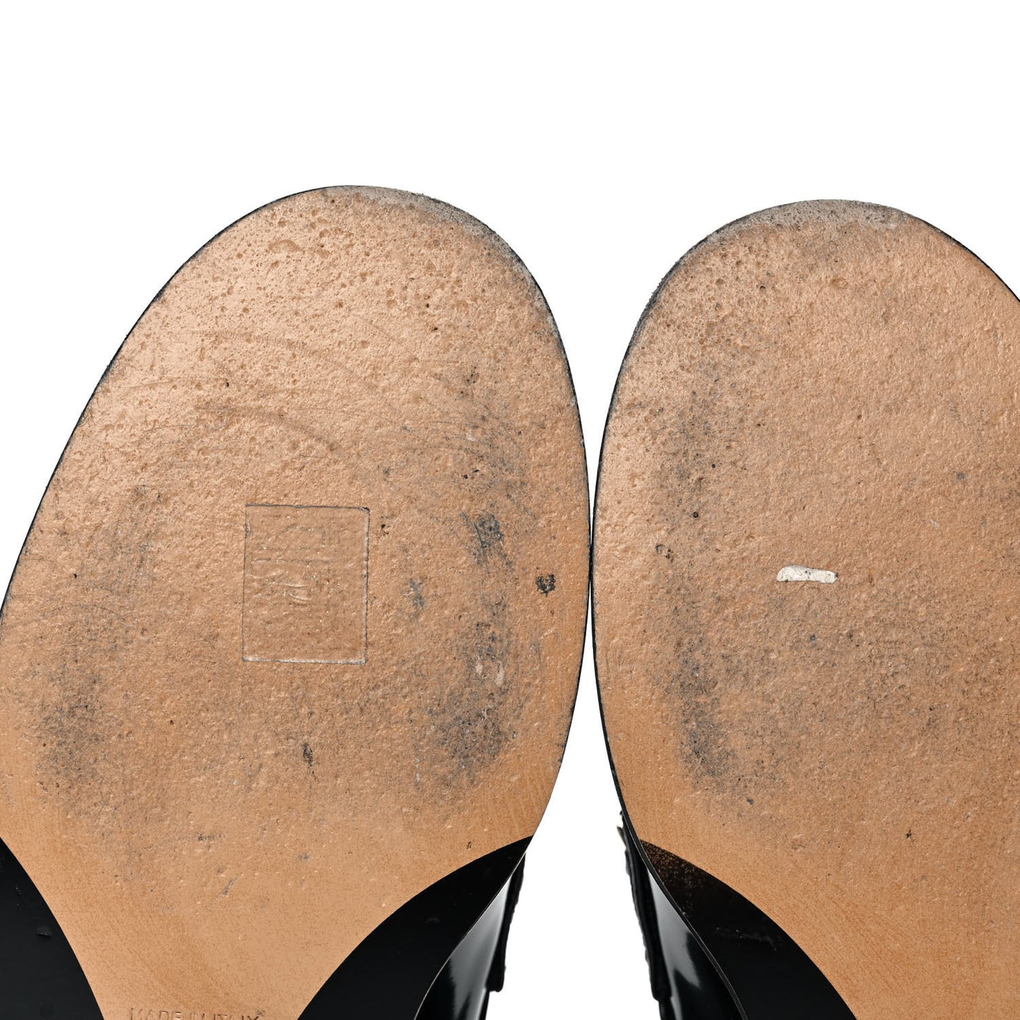 Shiny Calfskin Logo Loafers 37 Black