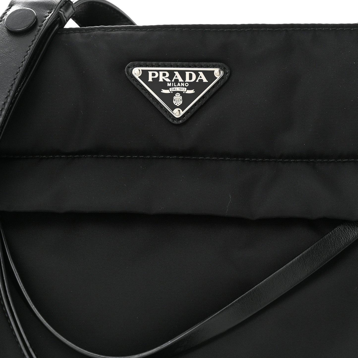 Tessuto Nylon Front Pocket Messenger Bag Black